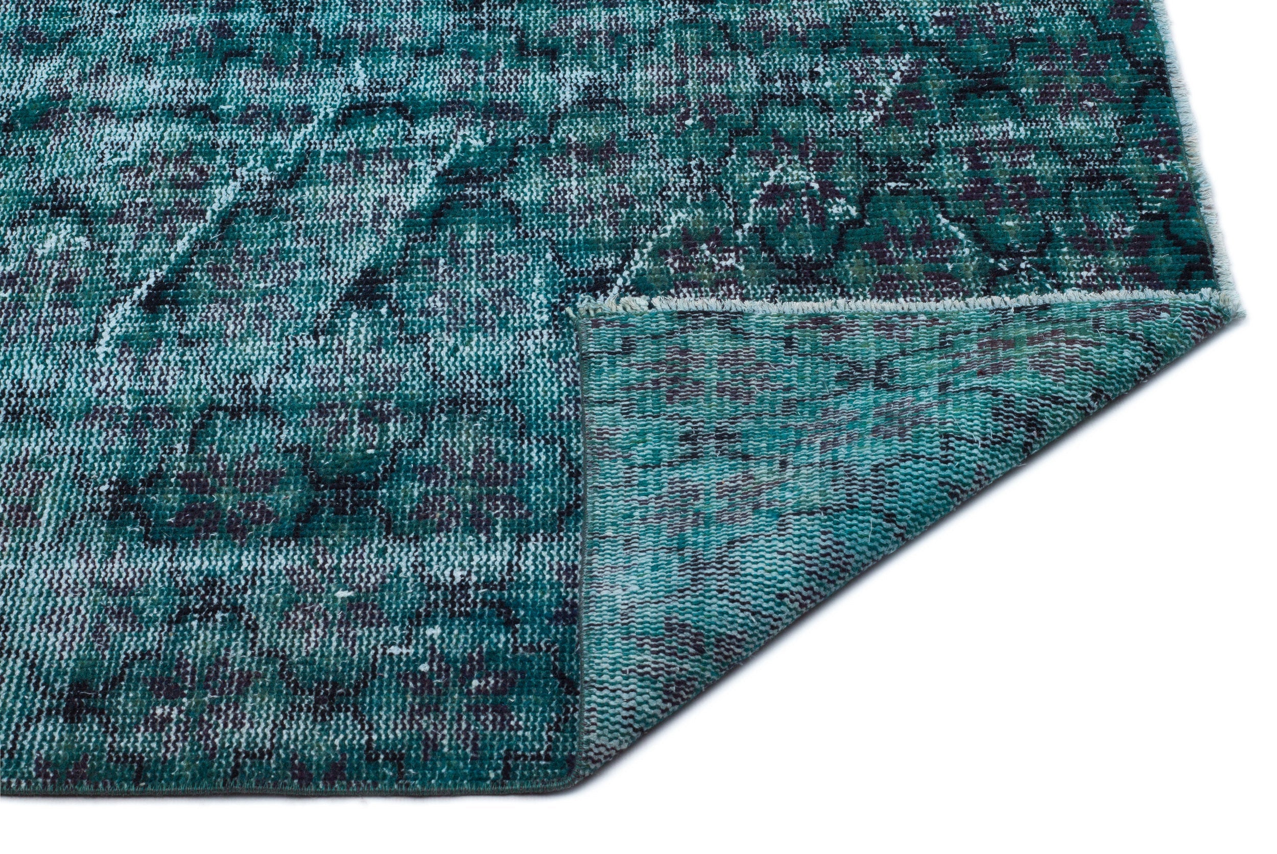 Atina Turquoise Vintage Wool Handmade Area Rug 5'3" x 9'1"