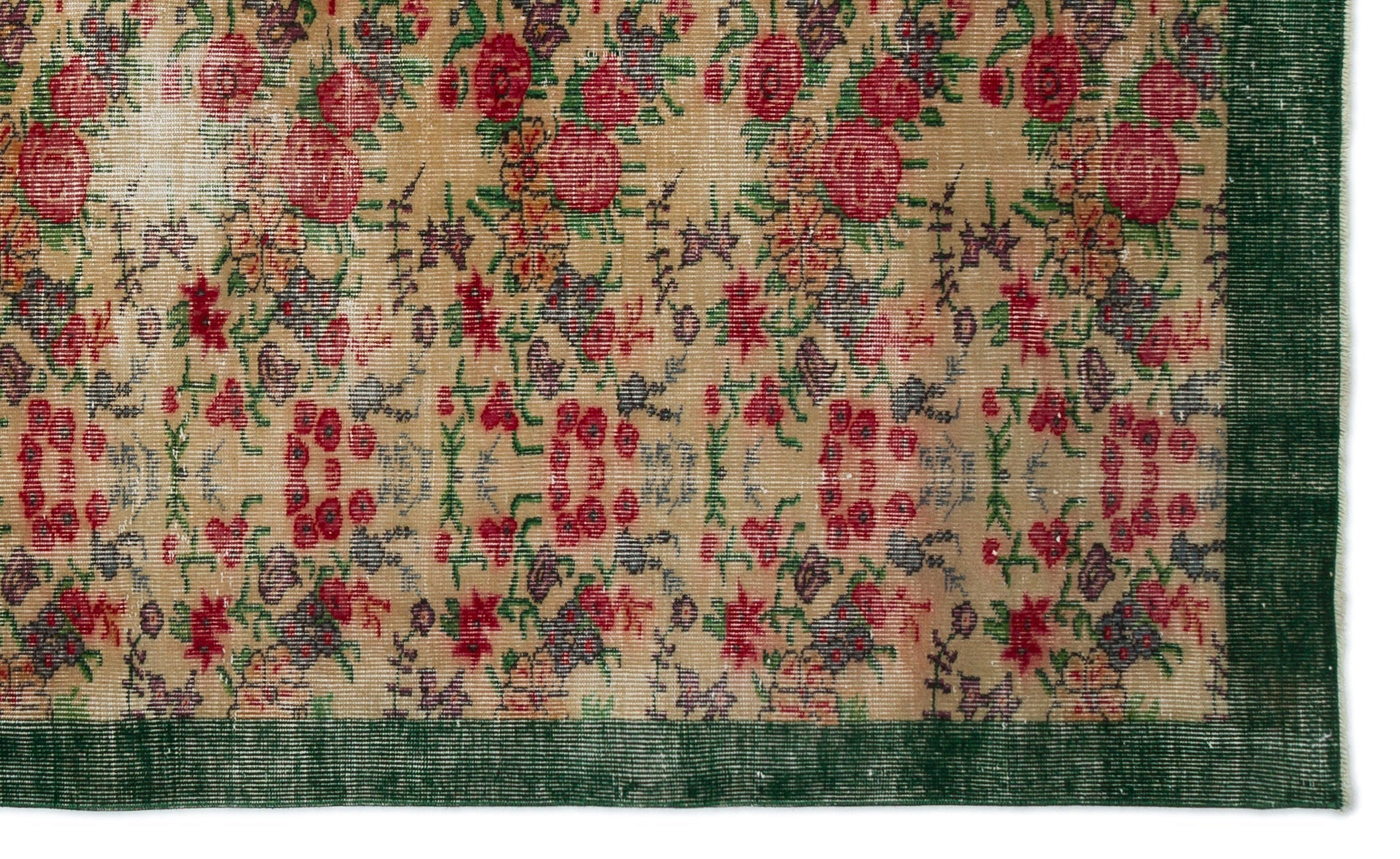 Atina Cream Vintage Wool Handmade Area Rug 5'11" x 9'10"