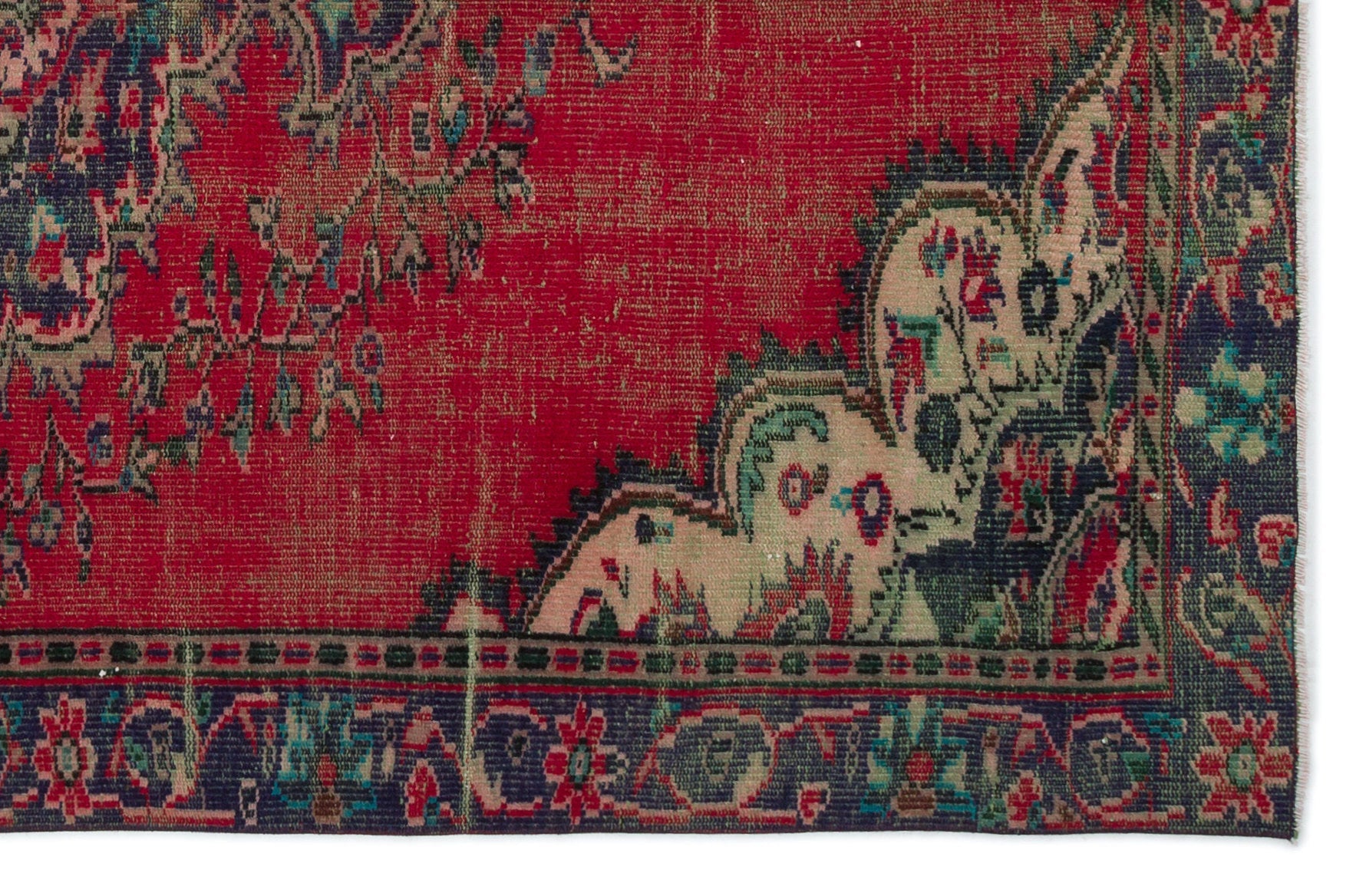 Atina Red Vintage Wool Handmade Area Rug 5'5" x 8'4"