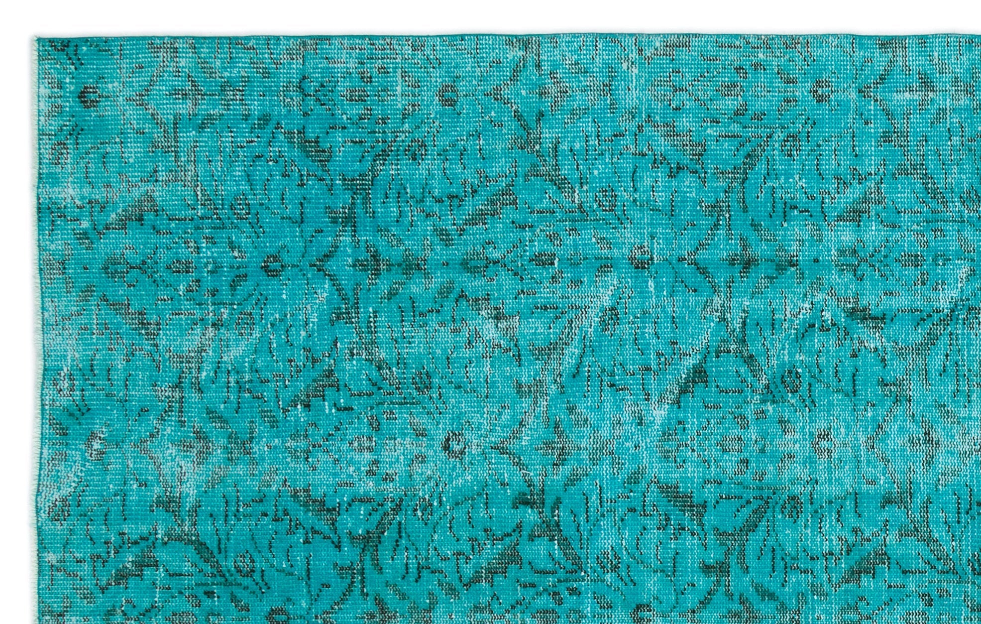 Atina Turquoise Vintage Wool Handmade Area Rug 5'10" x 9'3"