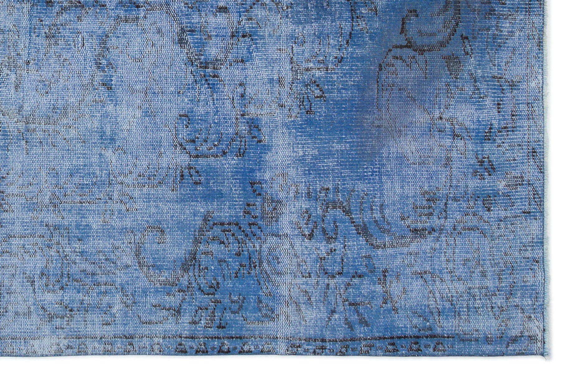 Atina Blue Vintage Wool Handmade Area Rug 4'4" x 10'5"