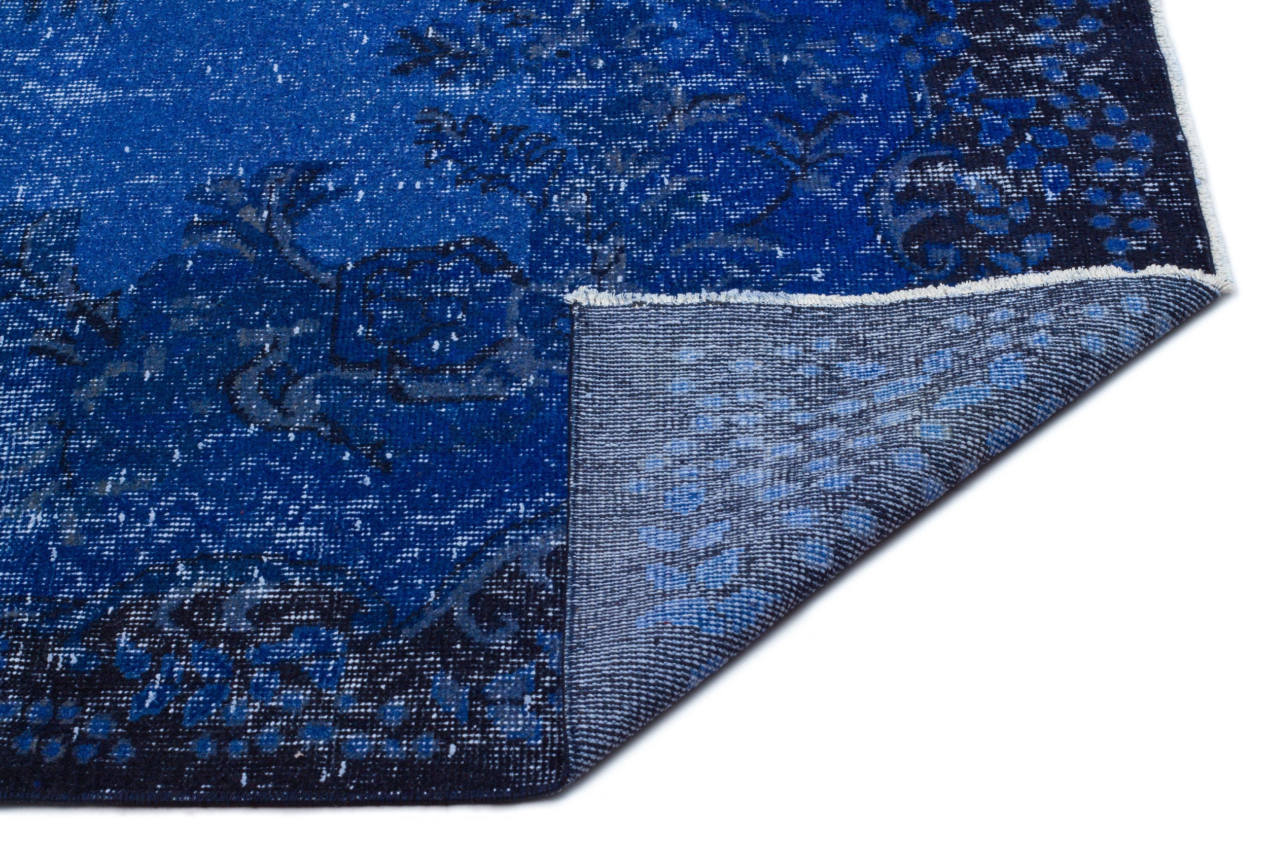 Atina Blue Vintage Wool Handmade Area Rug 5'9" x 9'4"