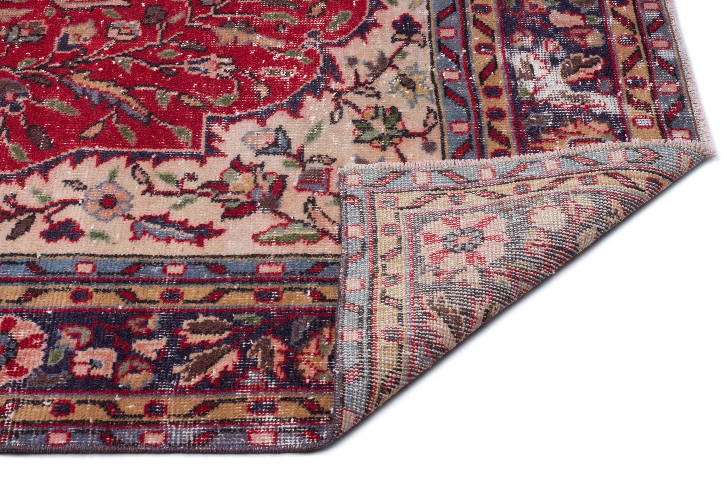 Atina Red Vintage Wool Handmade Area Rug 6'3" x 8'11"