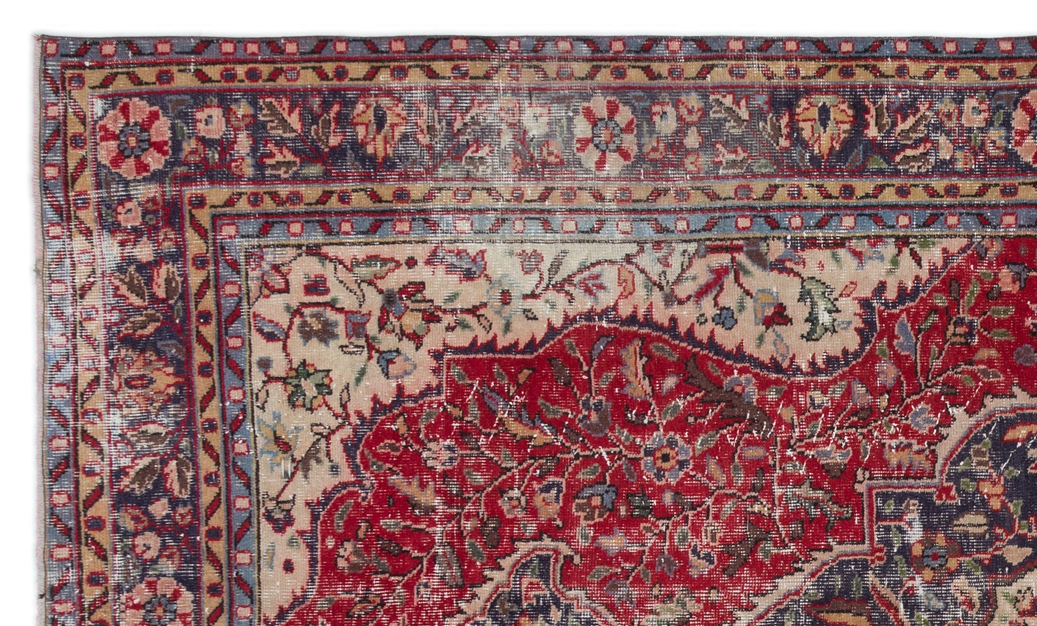 Atina Red Vintage Wool Handmade Area Rug 6'3" x 8'11"