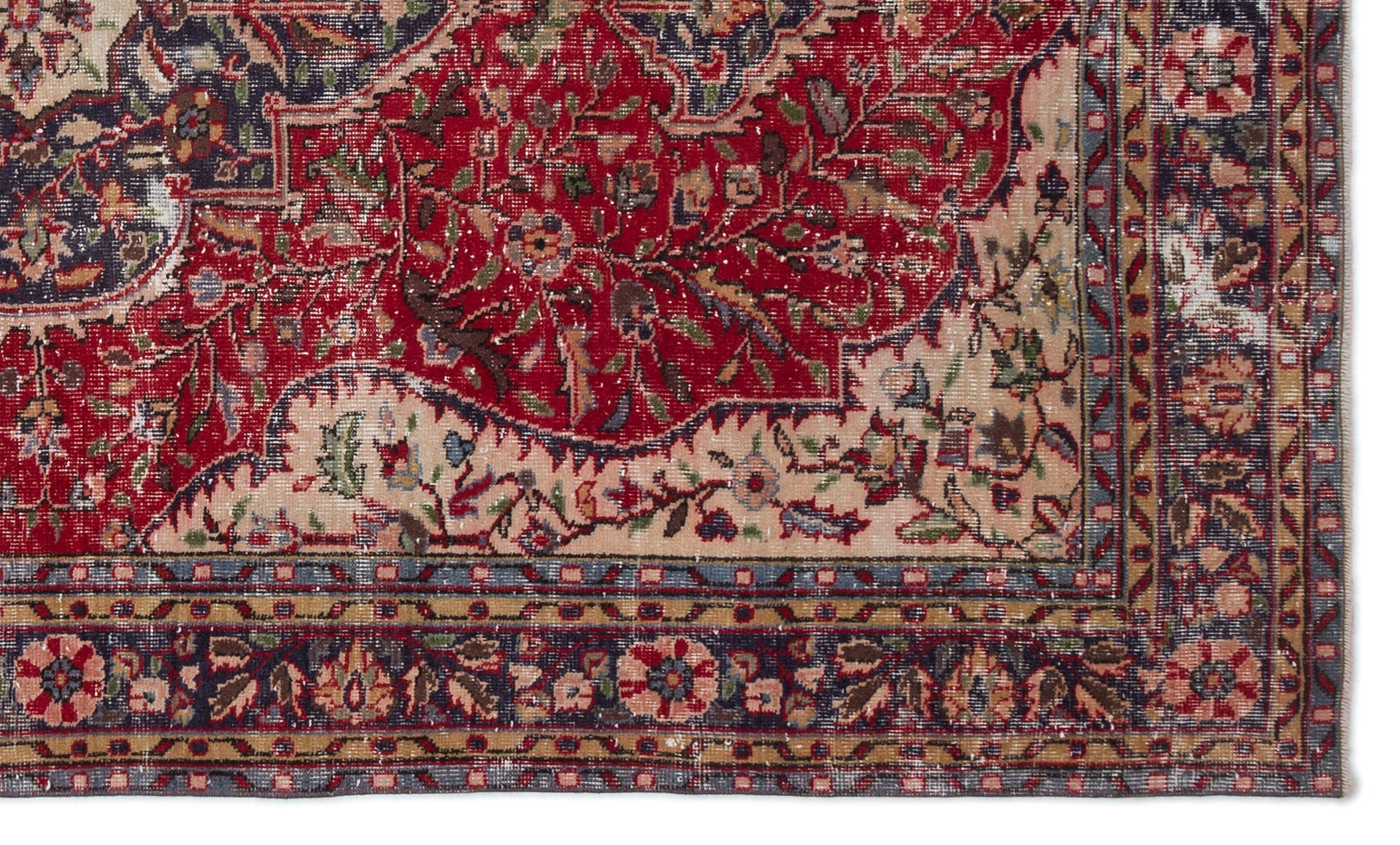 Atina Red Vintage Wool Handmade Area Rug 6'3" x 8'11"