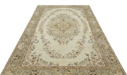 Atina Beige Vintage Wool Handmade Area Rug 6'3" x 9'3"