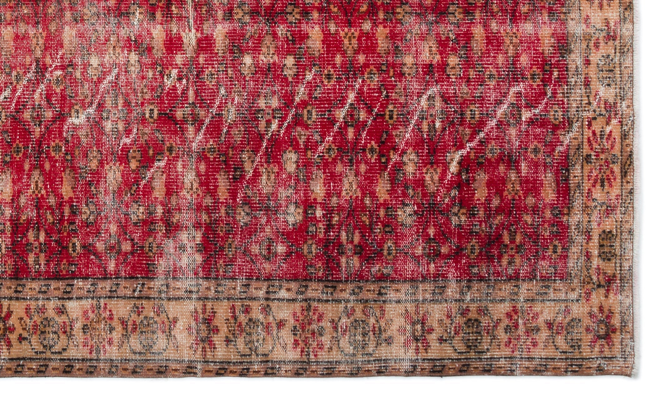 Atina Red Vintage Wool Handmade Area Rug 5'7" x 10'0"