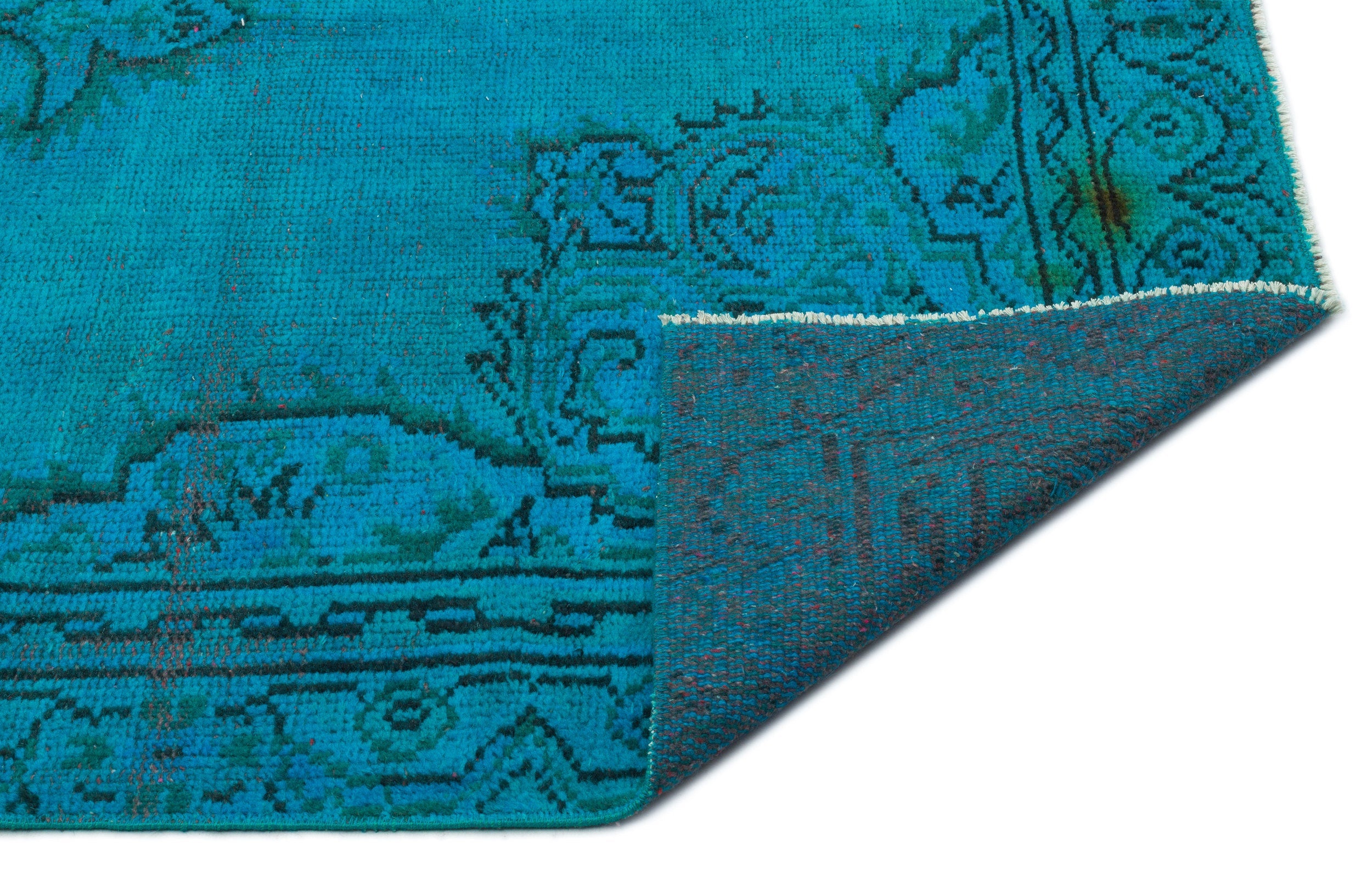 Atina Turquoise Vintage Wool Handmade Area Rug 5'0" x 8'10"