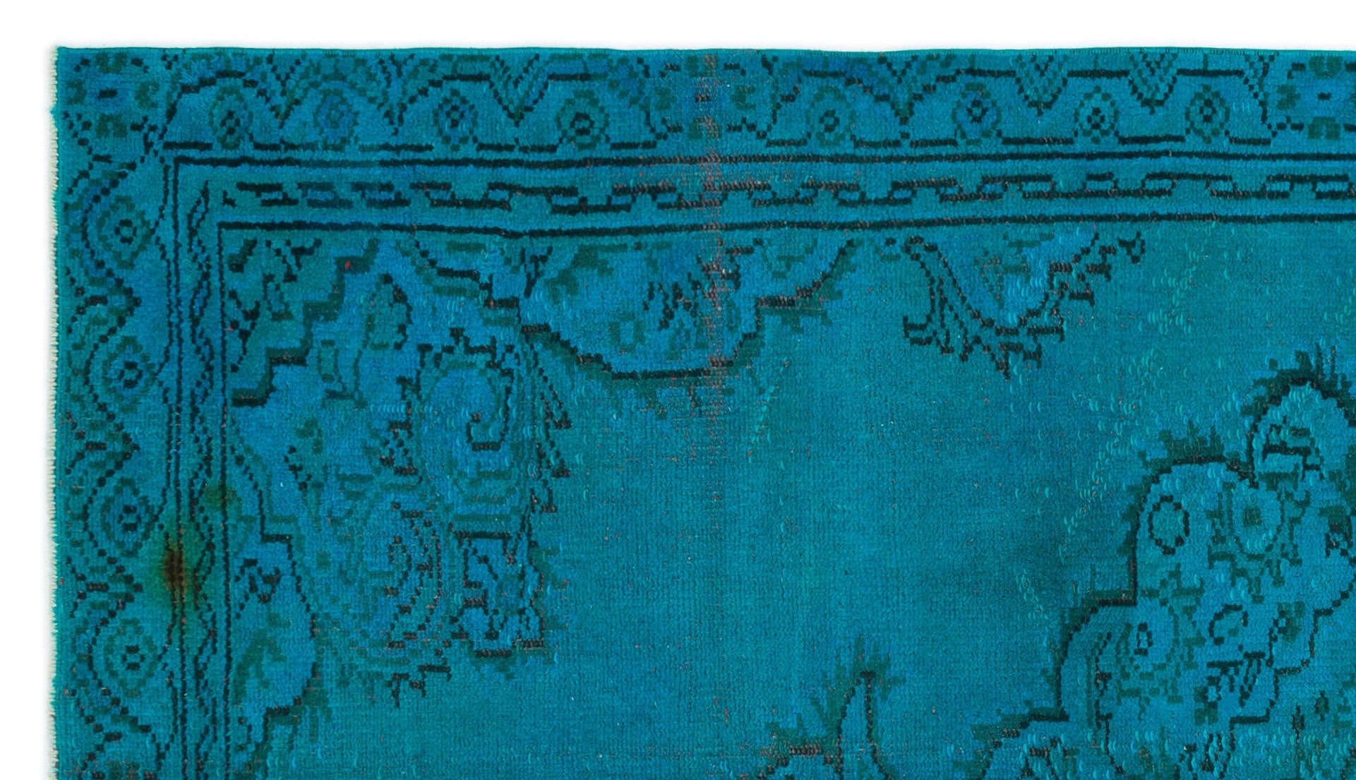 Atina Turquoise Vintage Wool Handmade Area Rug 5'0" x 8'10"