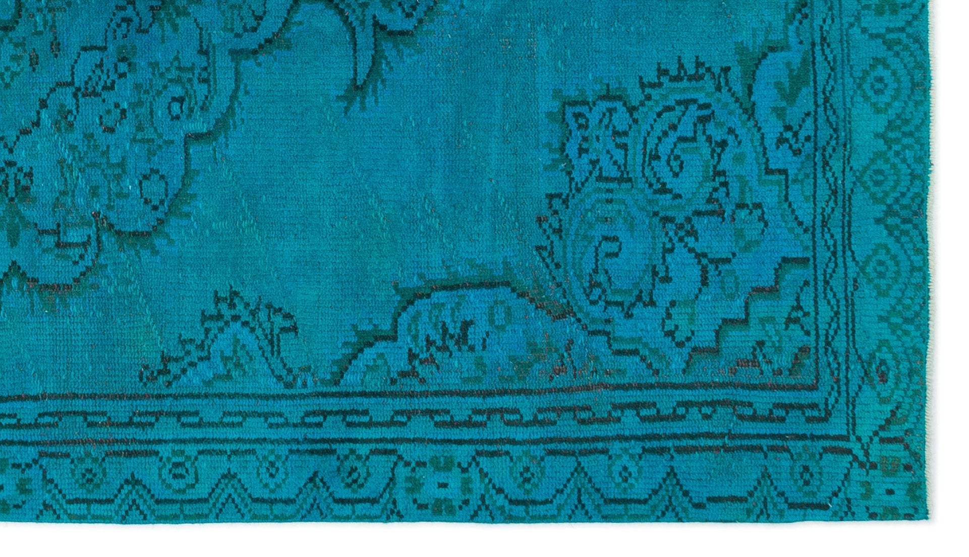 Atina Turquoise Vintage Wool Handmade Area Rug 5'0" x 8'10"
