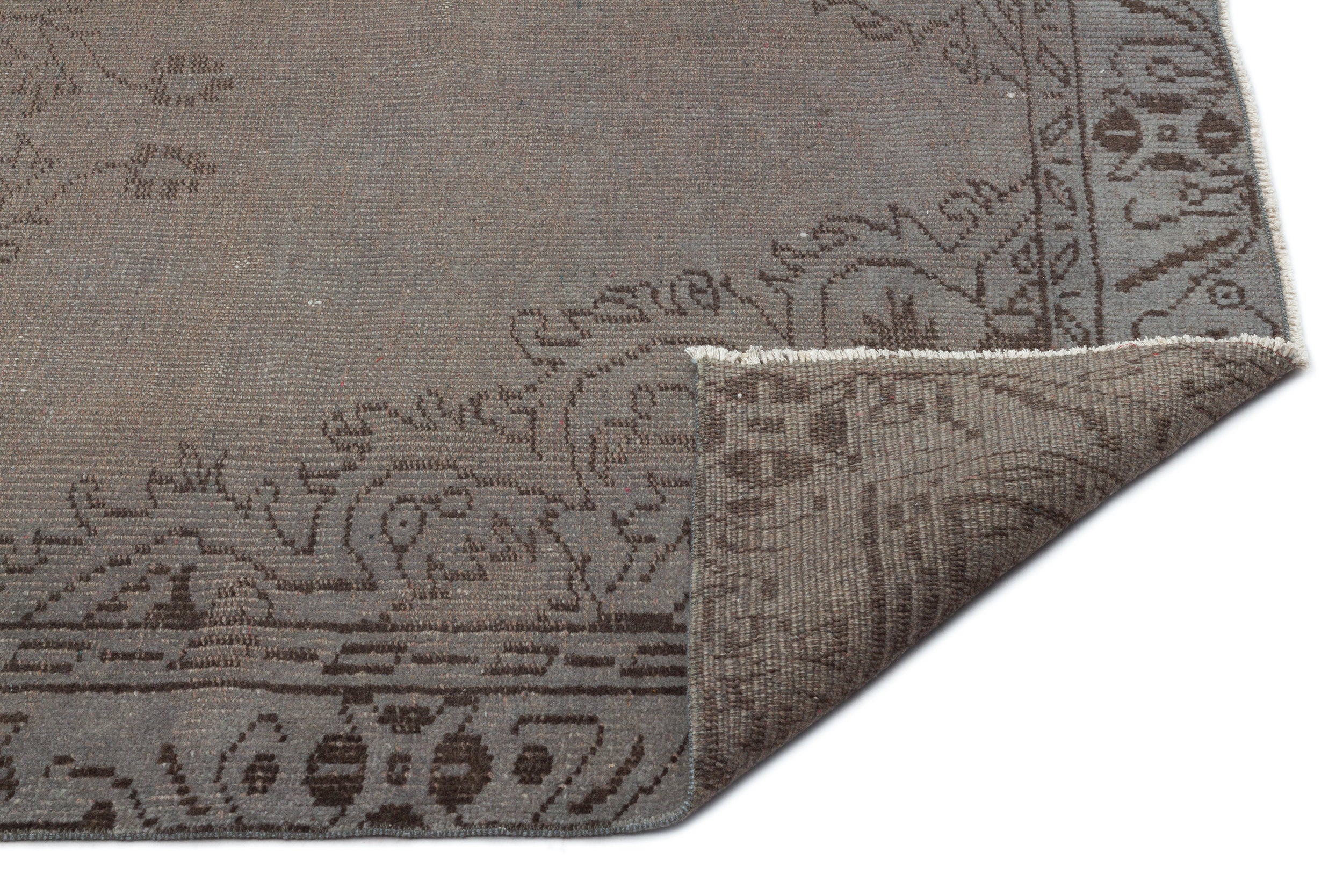 Atina Grey Vintage Wool Handmade Area Rug 4'9" x 8'3"
