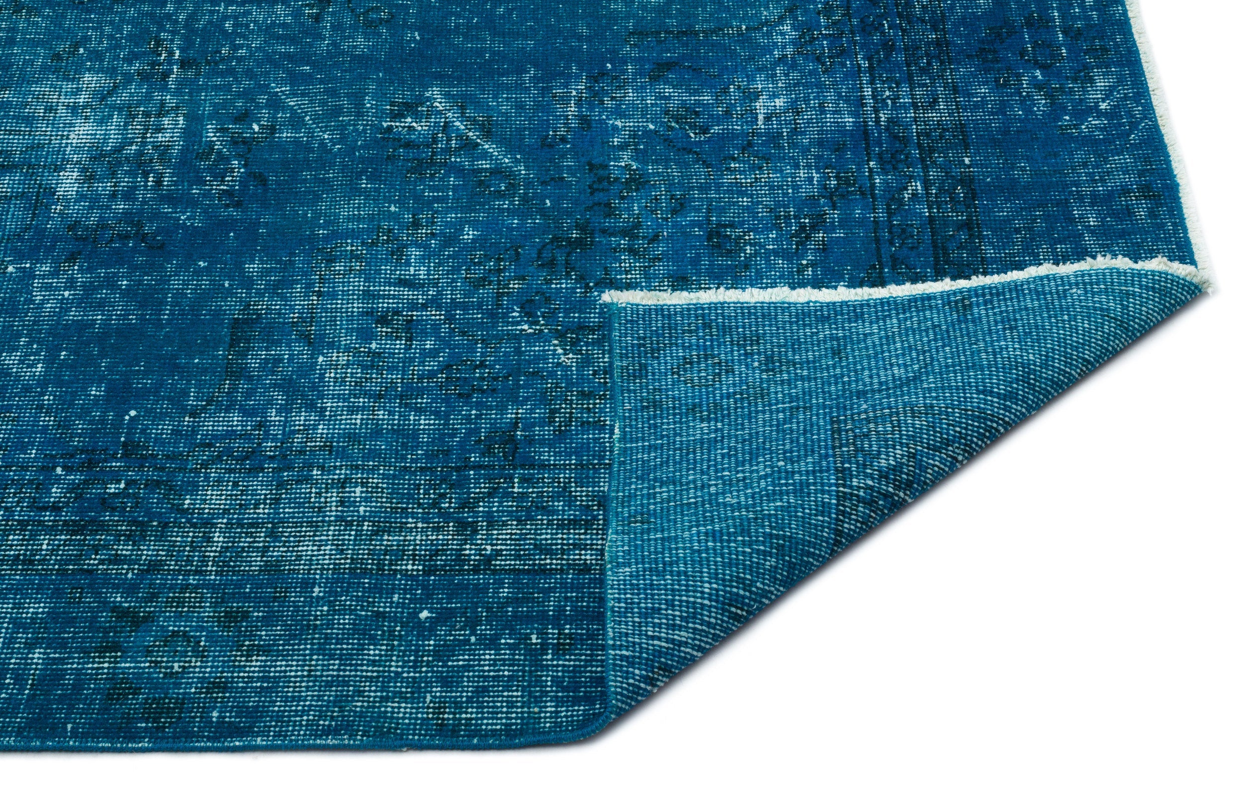 Atina Turquoise Vintage Wool Handmade Area Rug 6'6" x 10'1"