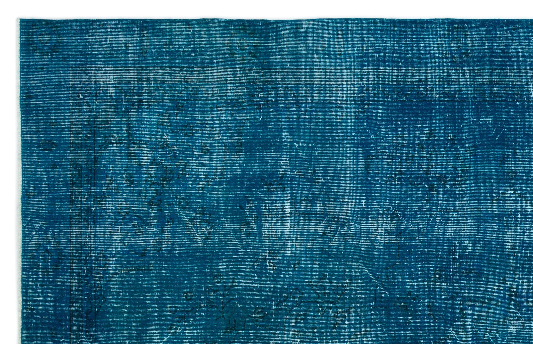 Atina Turquoise Vintage Wool Handmade Area Rug 6'6" x 10'1"