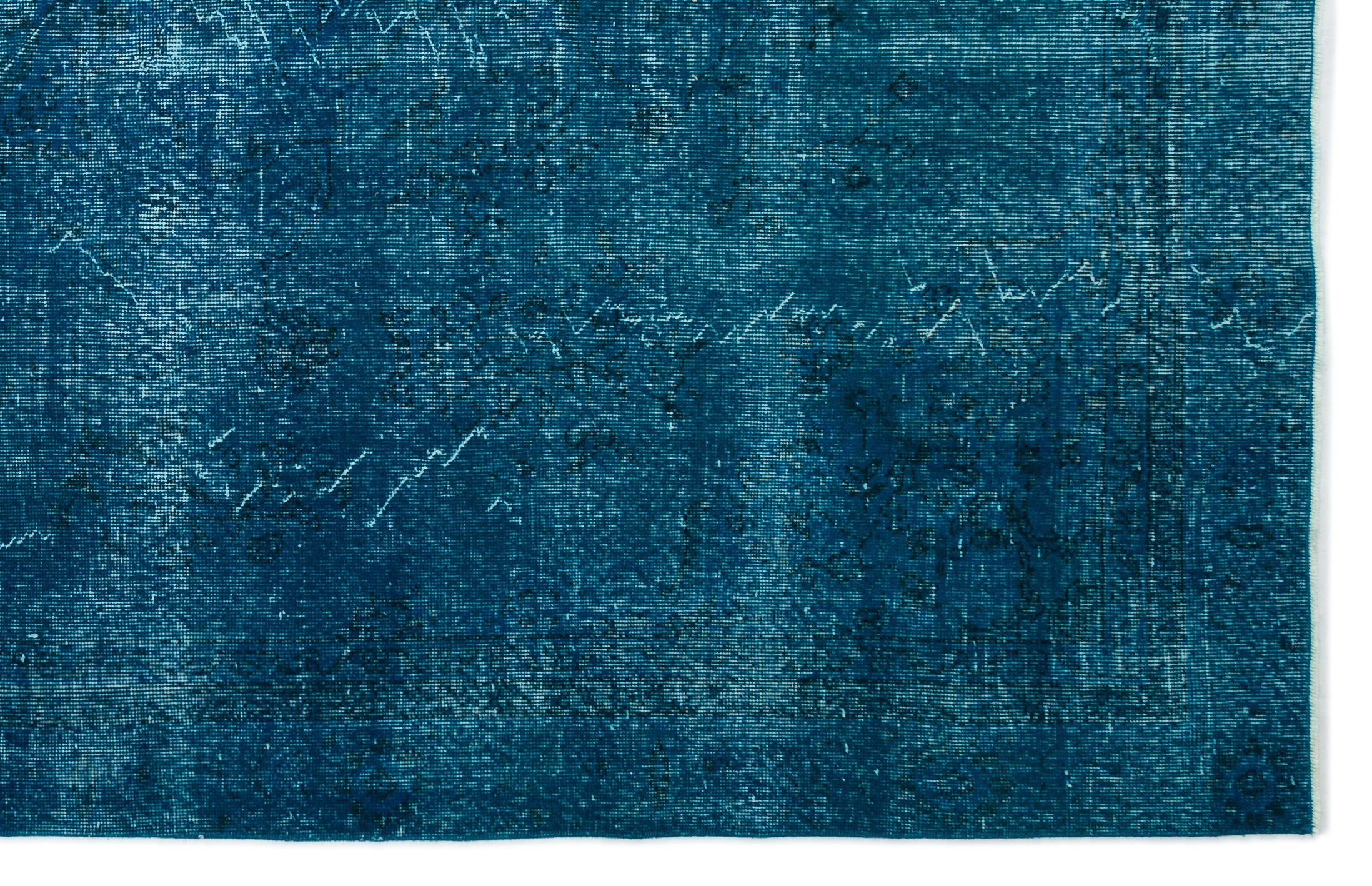 Atina Turquoise Vintage Wool Handmade Area Rug 6'6" x 10'1"