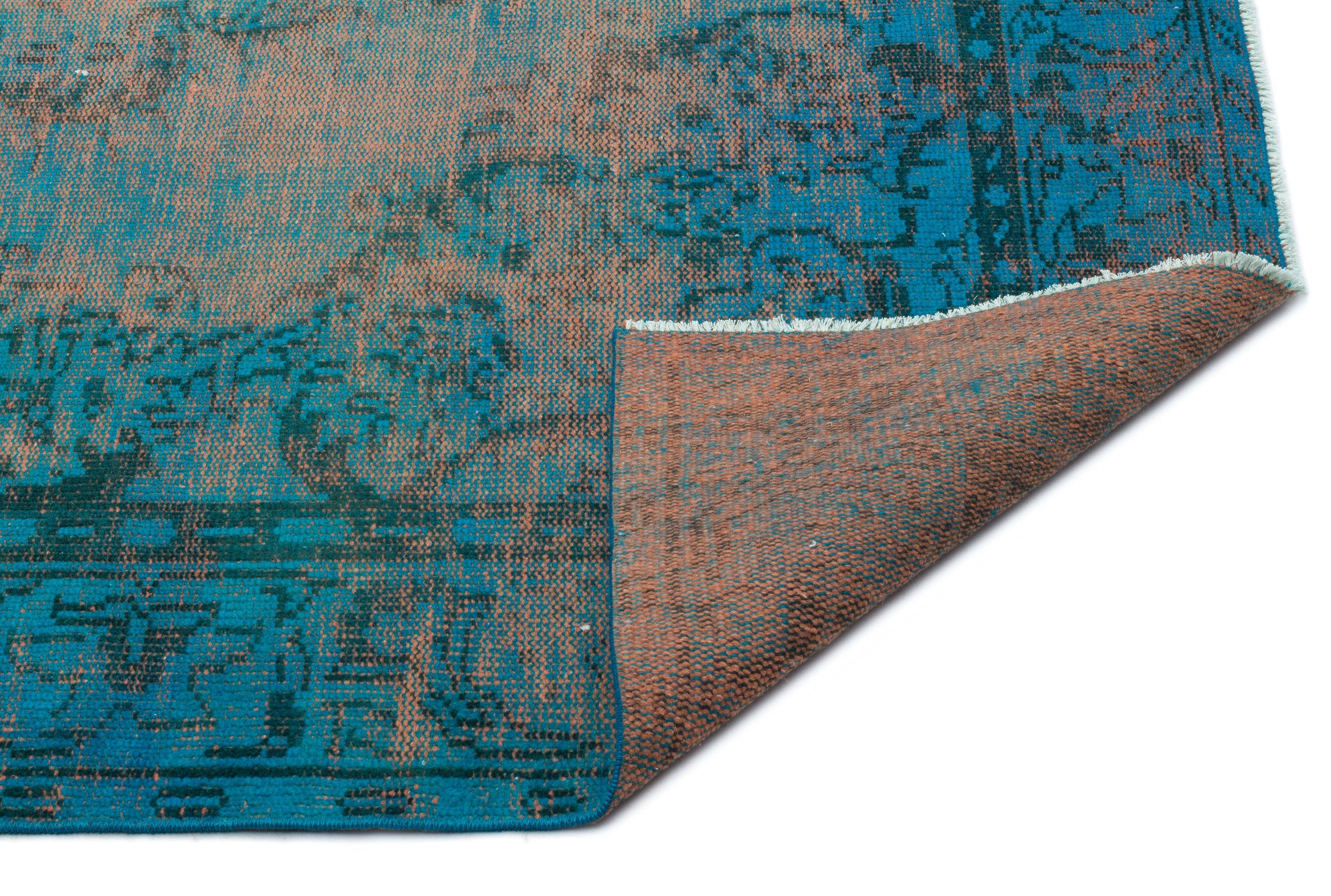 Atina Turquoise Vintage Wool Handmade Area Rug 5'10" x 9'10"