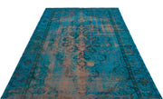 Atina Turquoise Vintage Wool Handmade Area Rug 5'10" x 9'10"