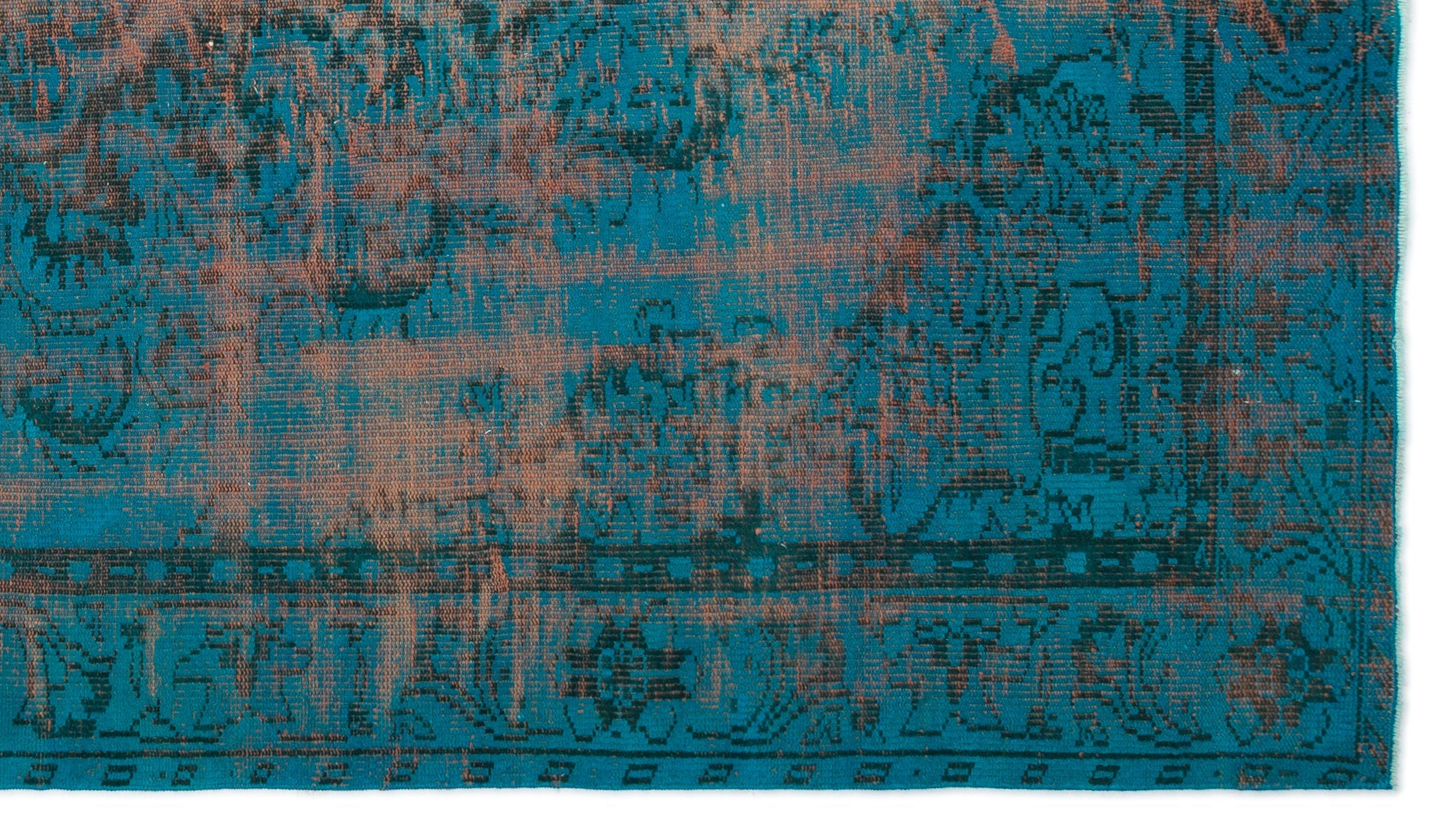 Atina Turquoise Vintage Wool Handmade Area Rug 5'10" x 9'10"