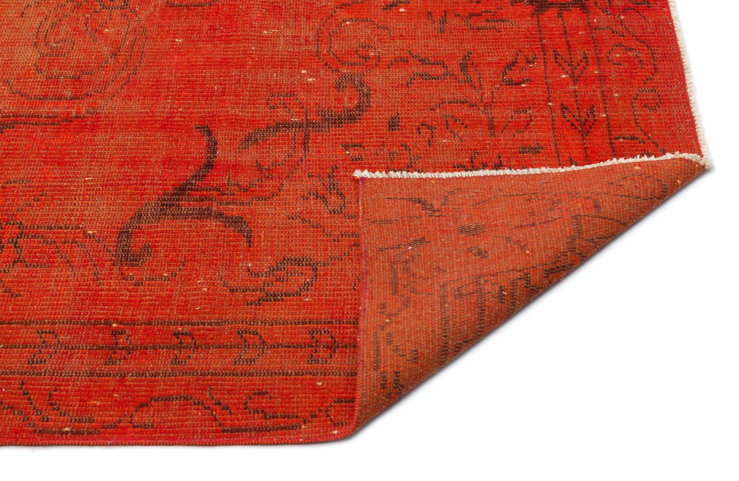 Atina Orange Vintage Wool Handmade Area Rug 5'8" x 8'8"