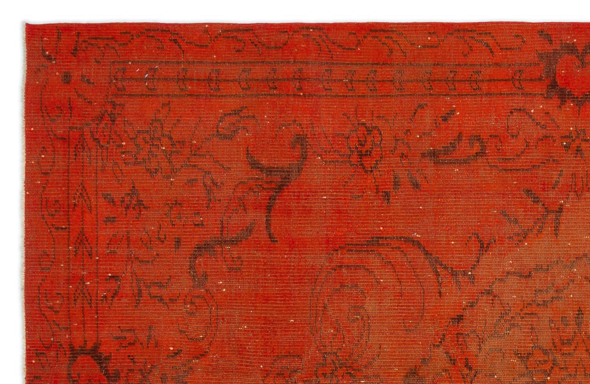 Atina Orange Vintage Wool Handmade Area Rug 5'8" x 8'8"