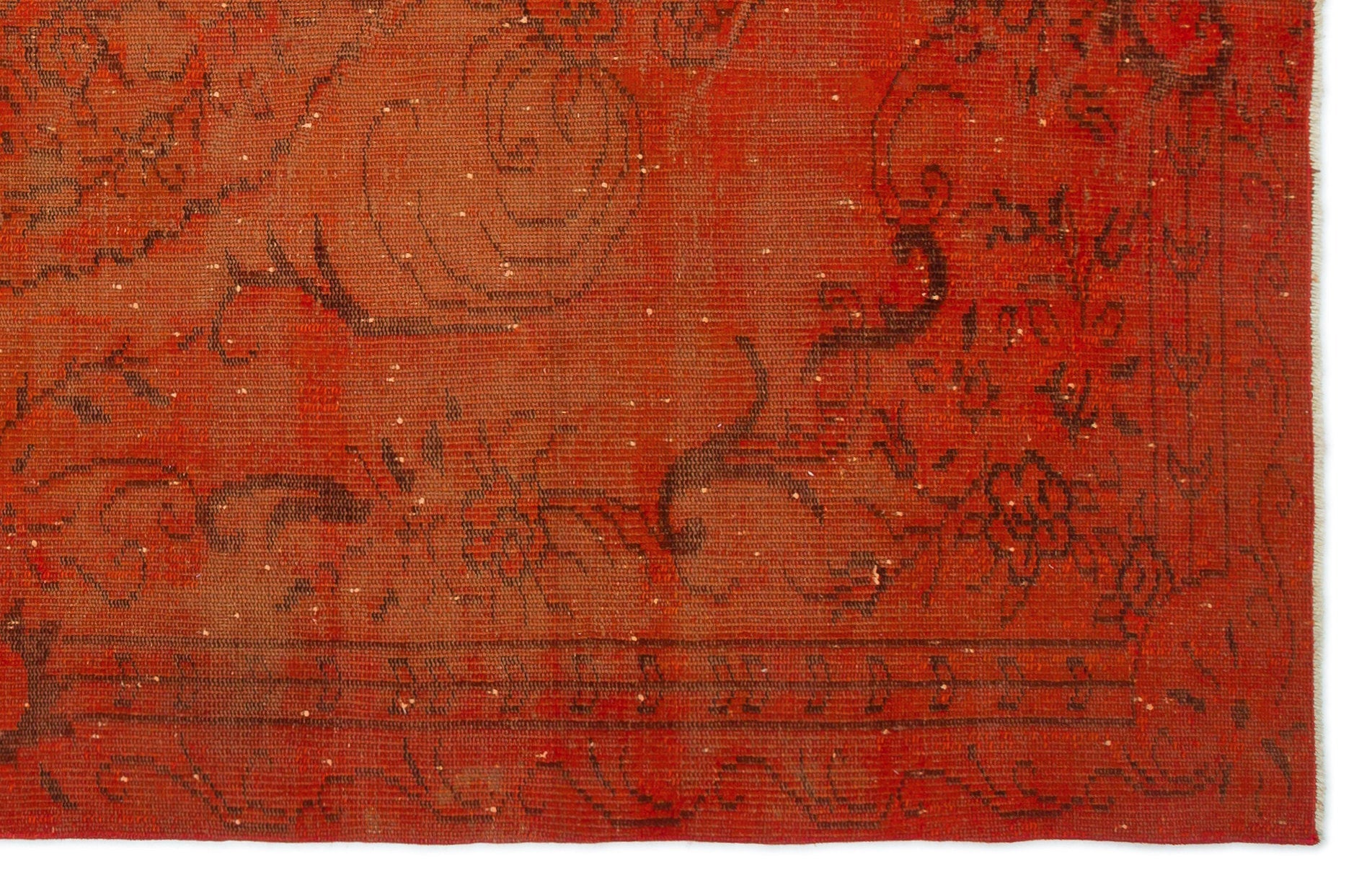 Atina Orange Vintage Wool Handmade Area Rug 5'8" x 8'8"