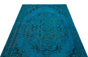 Atina Turquoise Vintage Wool Handmade Area Rug 5'4" x 9'9"