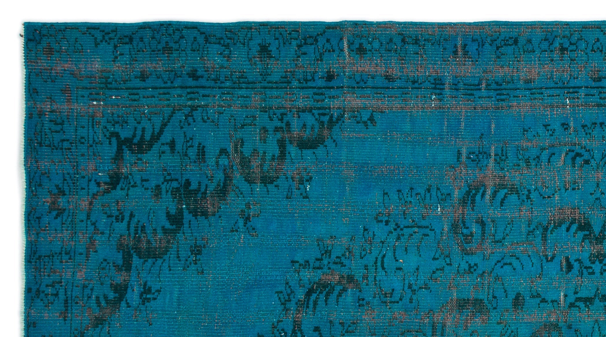 Atina Turquoise Vintage Wool Handmade Area Rug 5'4" x 9'9"