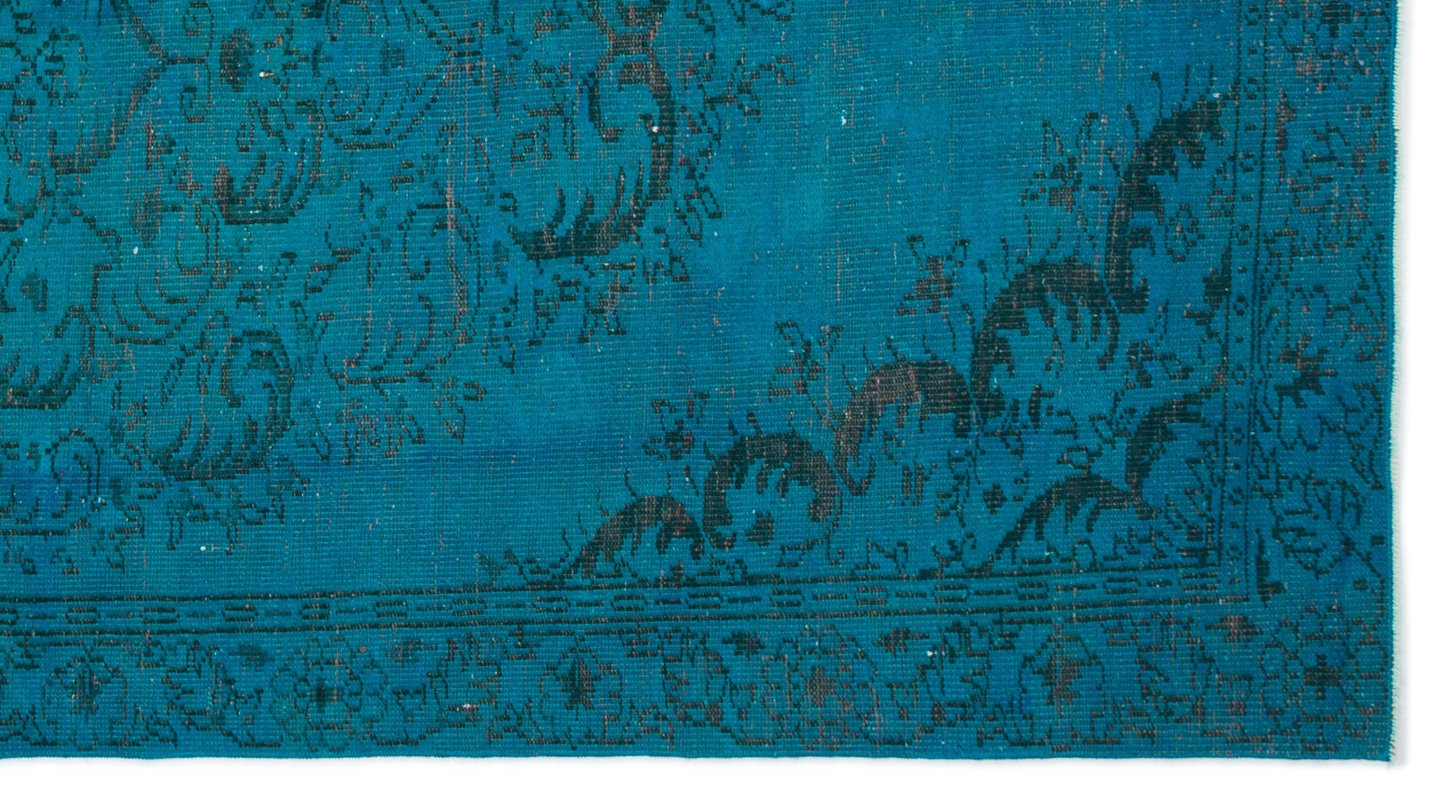 Atina Turquoise Vintage Wool Handmade Area Rug 5'4" x 9'9"