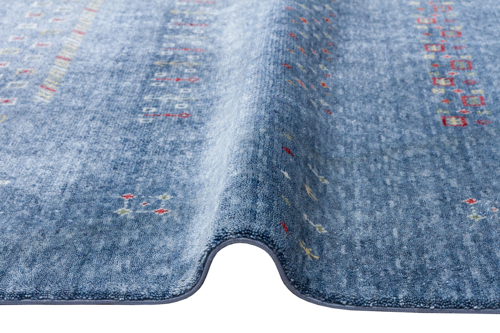 Blue Viscose Rug – Modern Handmade Rug with Authentic Pattern and Soft Texture