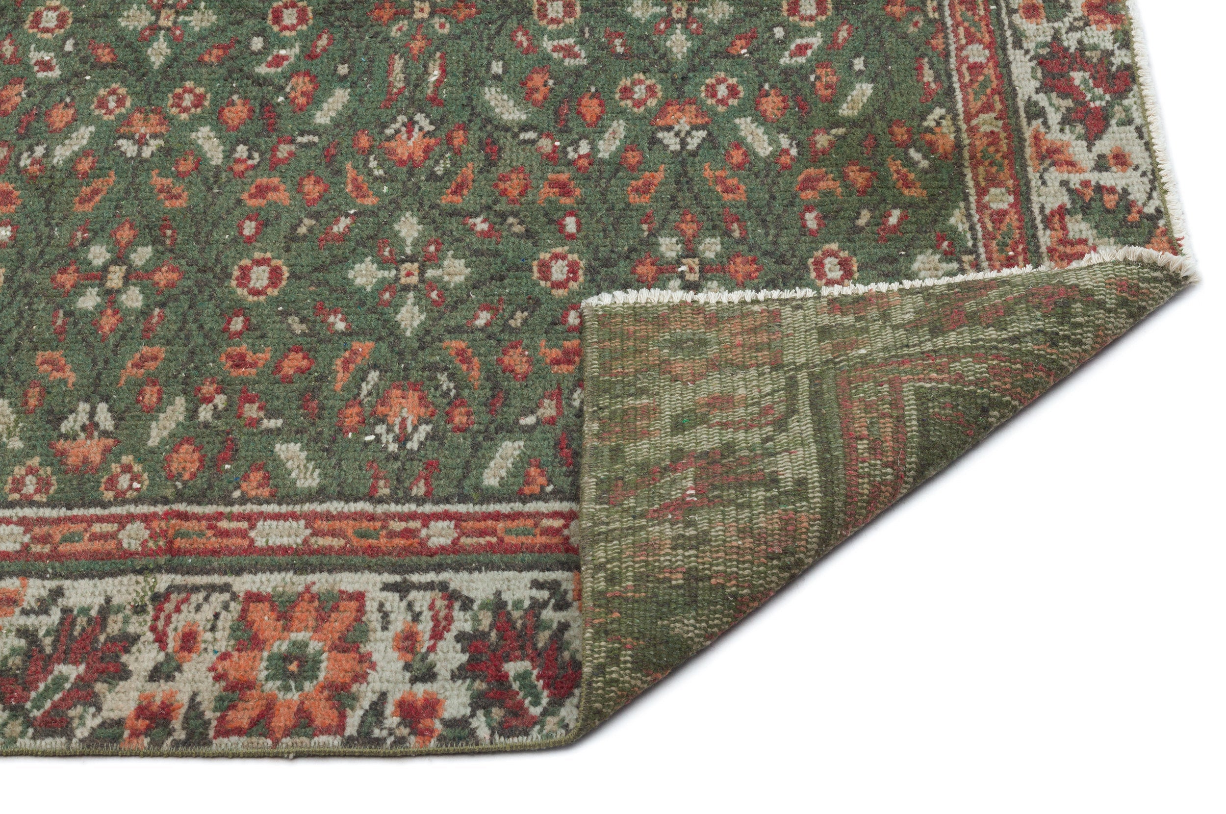 Atina Cream Vintage Wool Handmade Area Rug 5'2" x 8'11"