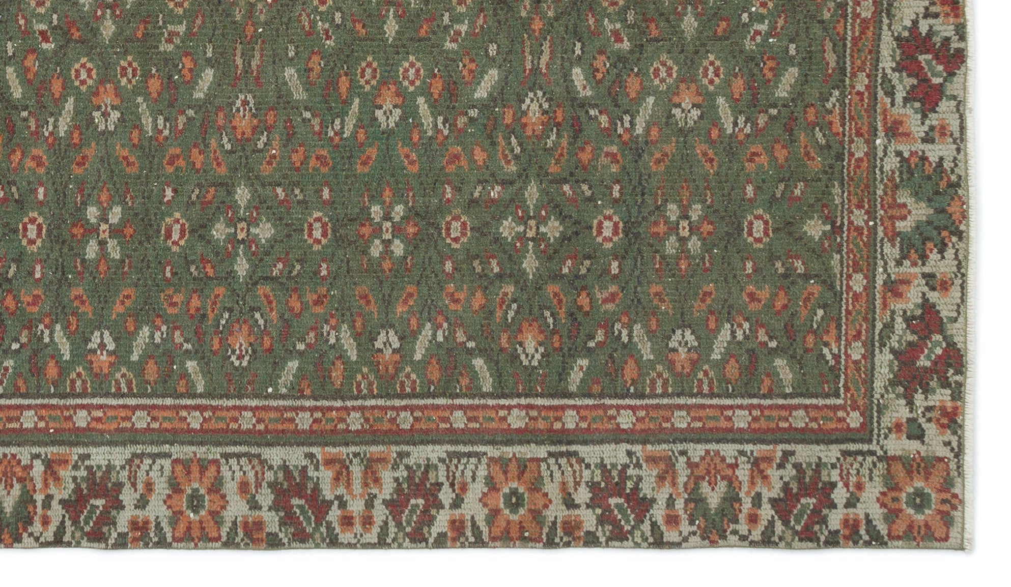 Atina Cream Vintage Wool Handmade Area Rug 5'2" x 8'11"