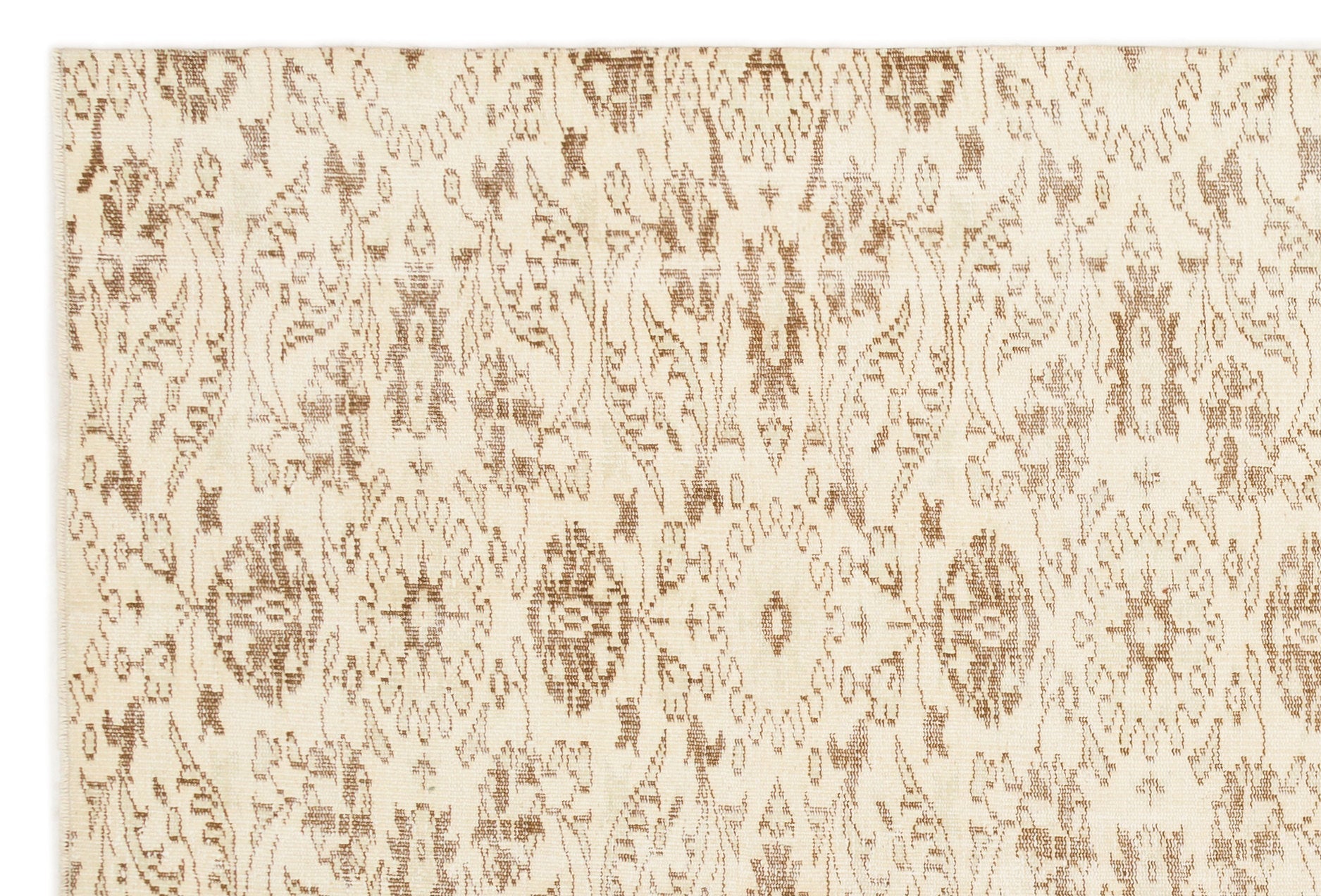 Atina Beige Vintage Wool Handmade Area Rug 5'9" x 8'8"