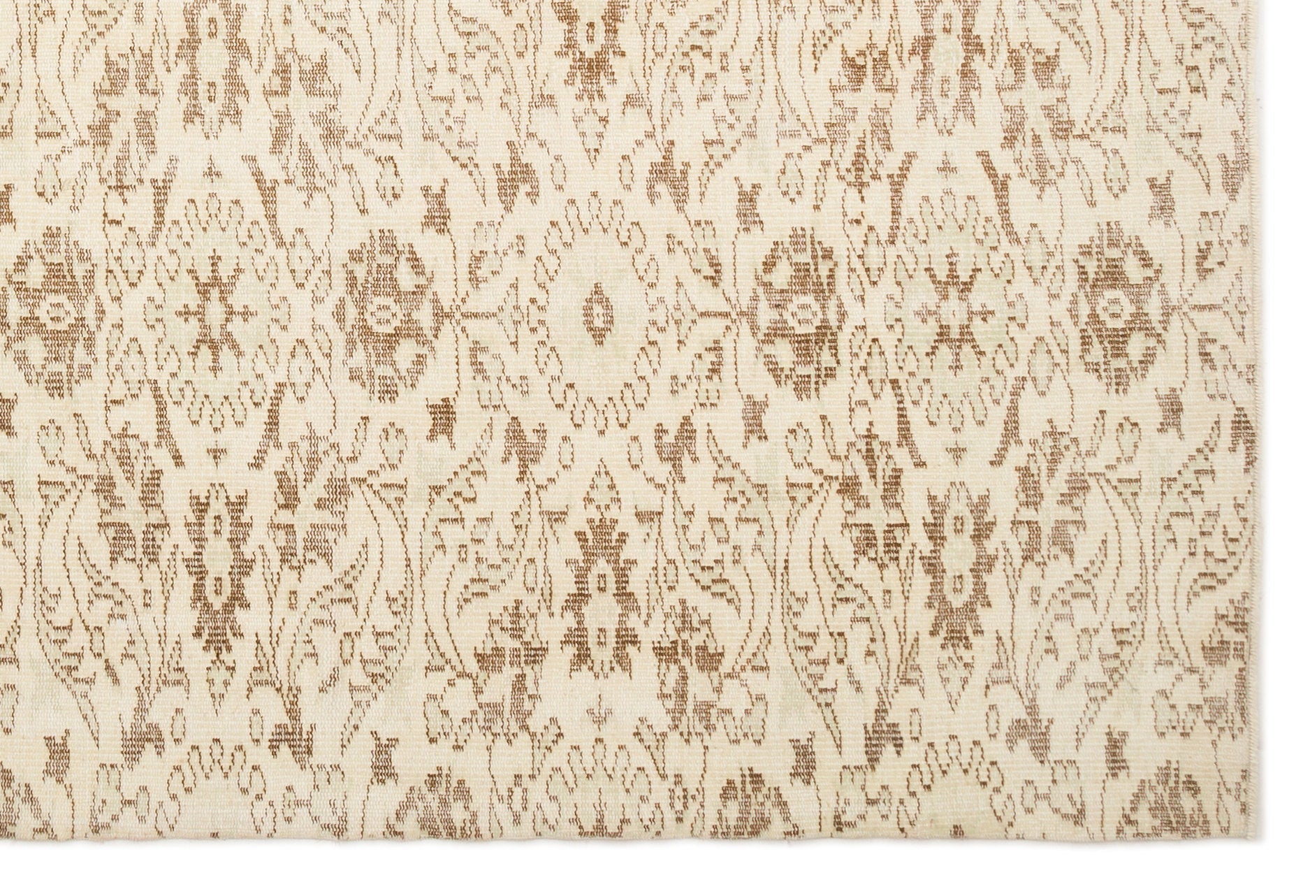 Atina Beige Vintage Wool Handmade Area Rug 5'9" x 8'8"