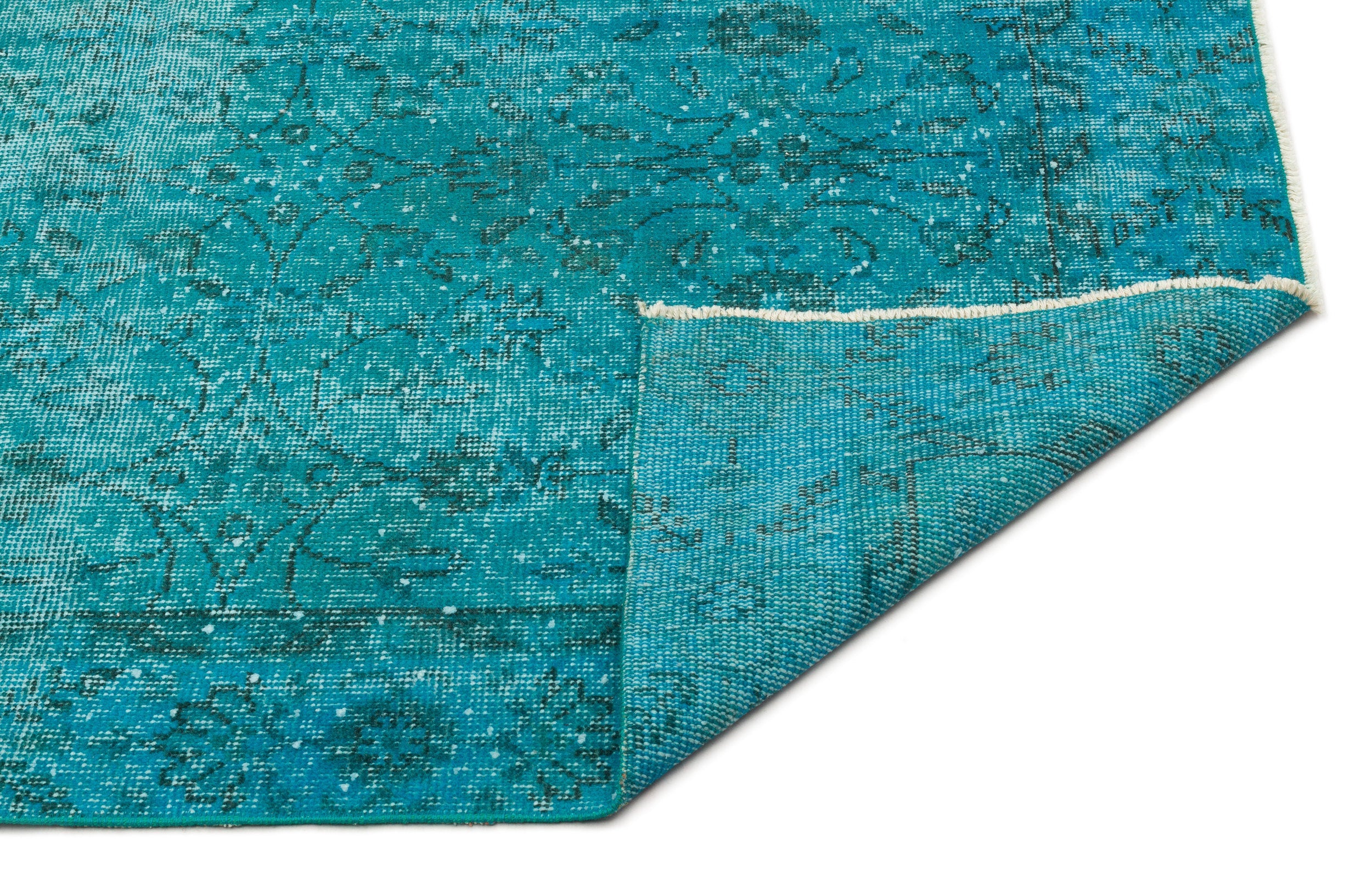 Atina Turquoise Vintage Wool Handmade Area Rug 6'1" x 10'0"