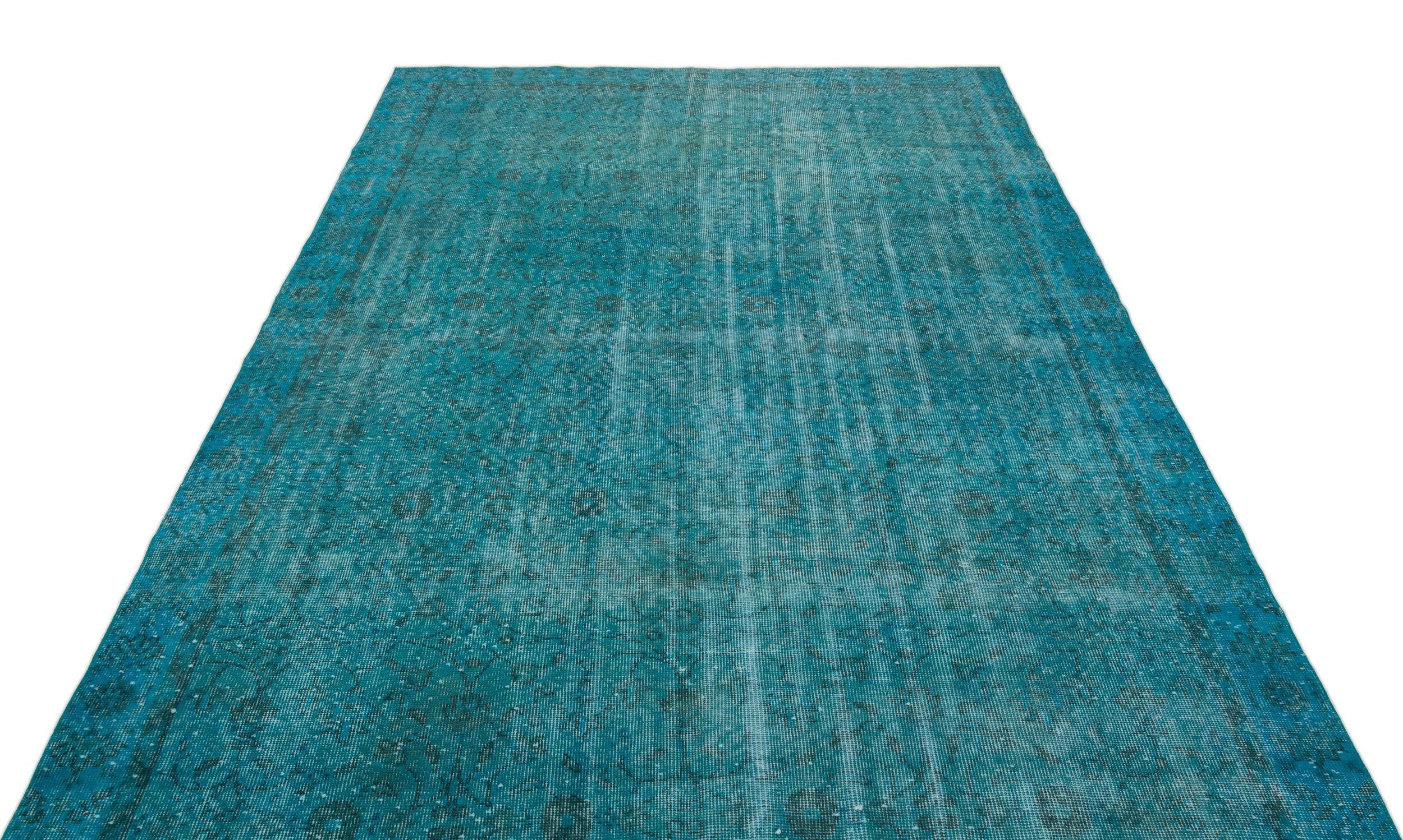 Atina Turquoise Vintage Wool Handmade Area Rug 6'1" x 10'0"