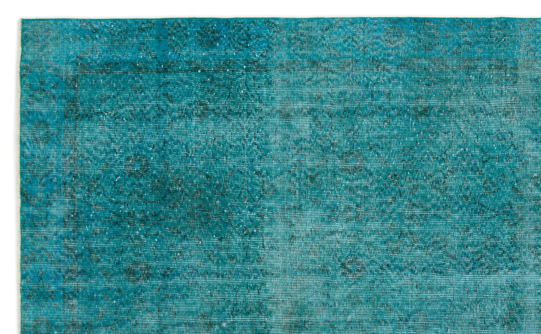 Atina Turquoise Vintage Wool Handmade Area Rug 6'1" x 10'0"