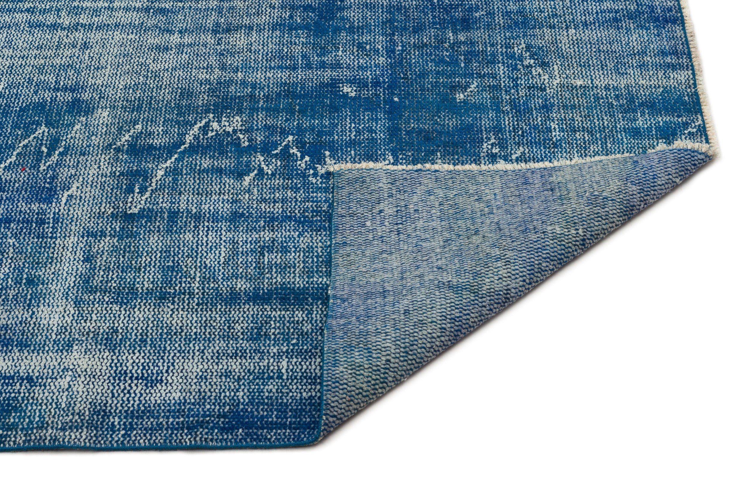 Atina Blue Vintage Wool Handmade Area Rug 6'1" x 10'6"