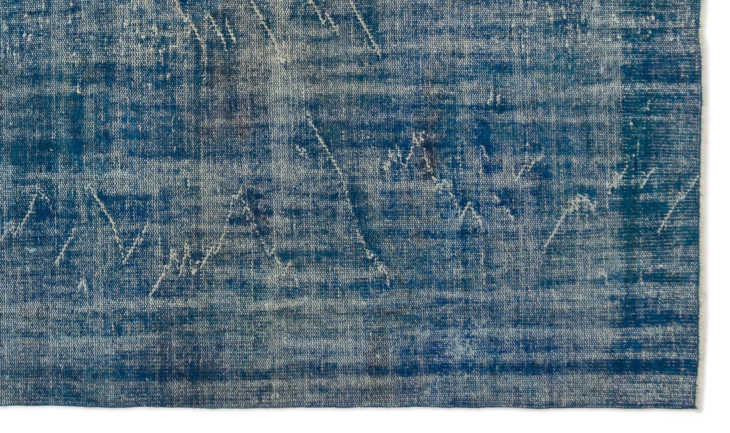 Atina Blue Vintage Wool Handmade Area Rug 6'1" x 10'6"