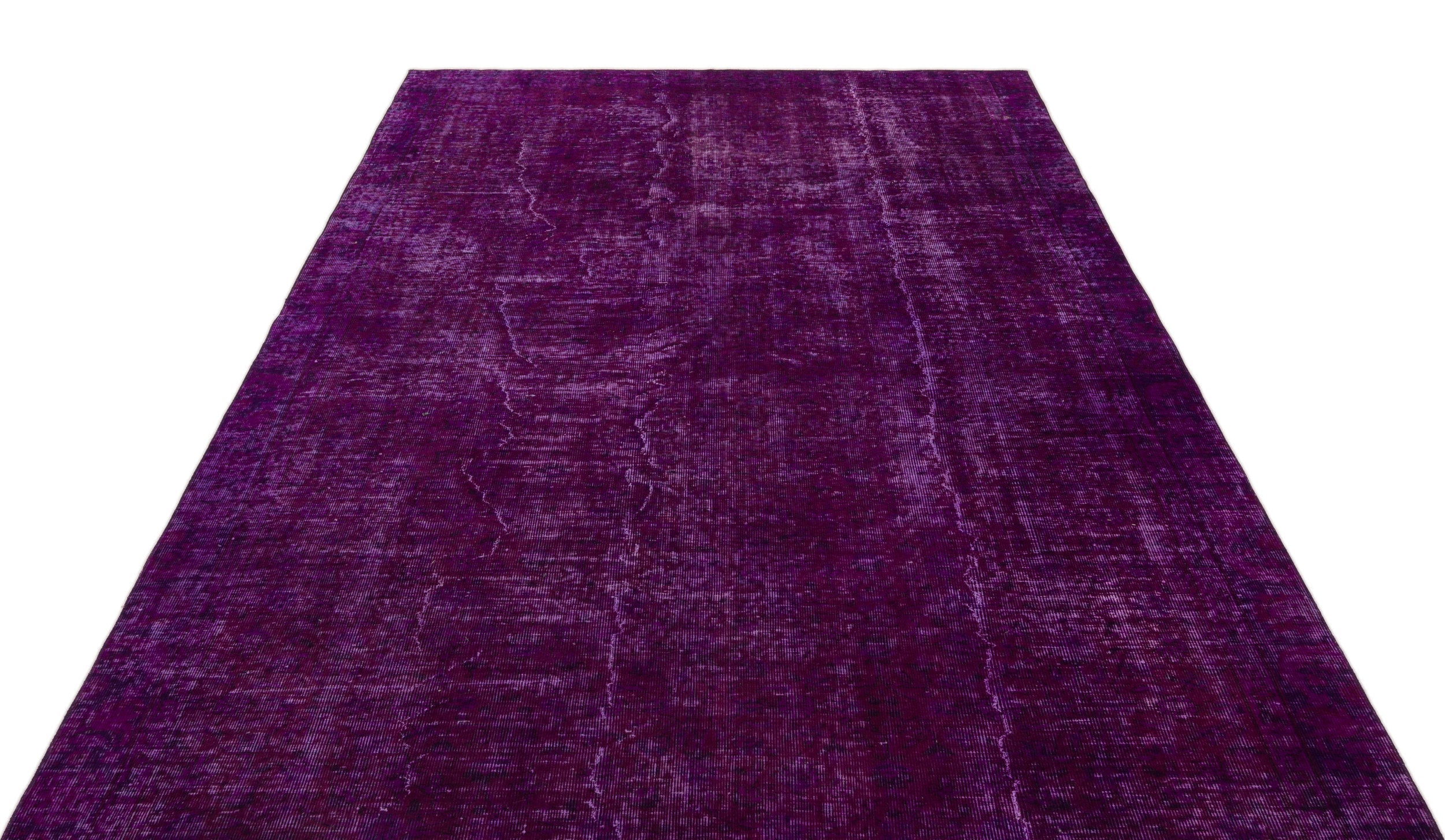 Atina Purple Vintage Wool Handmade Area Rug 6'3" x 9'7"