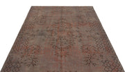 Atina Brown Vintage Wool Handmade Area Rug 5'5" x 8'2"