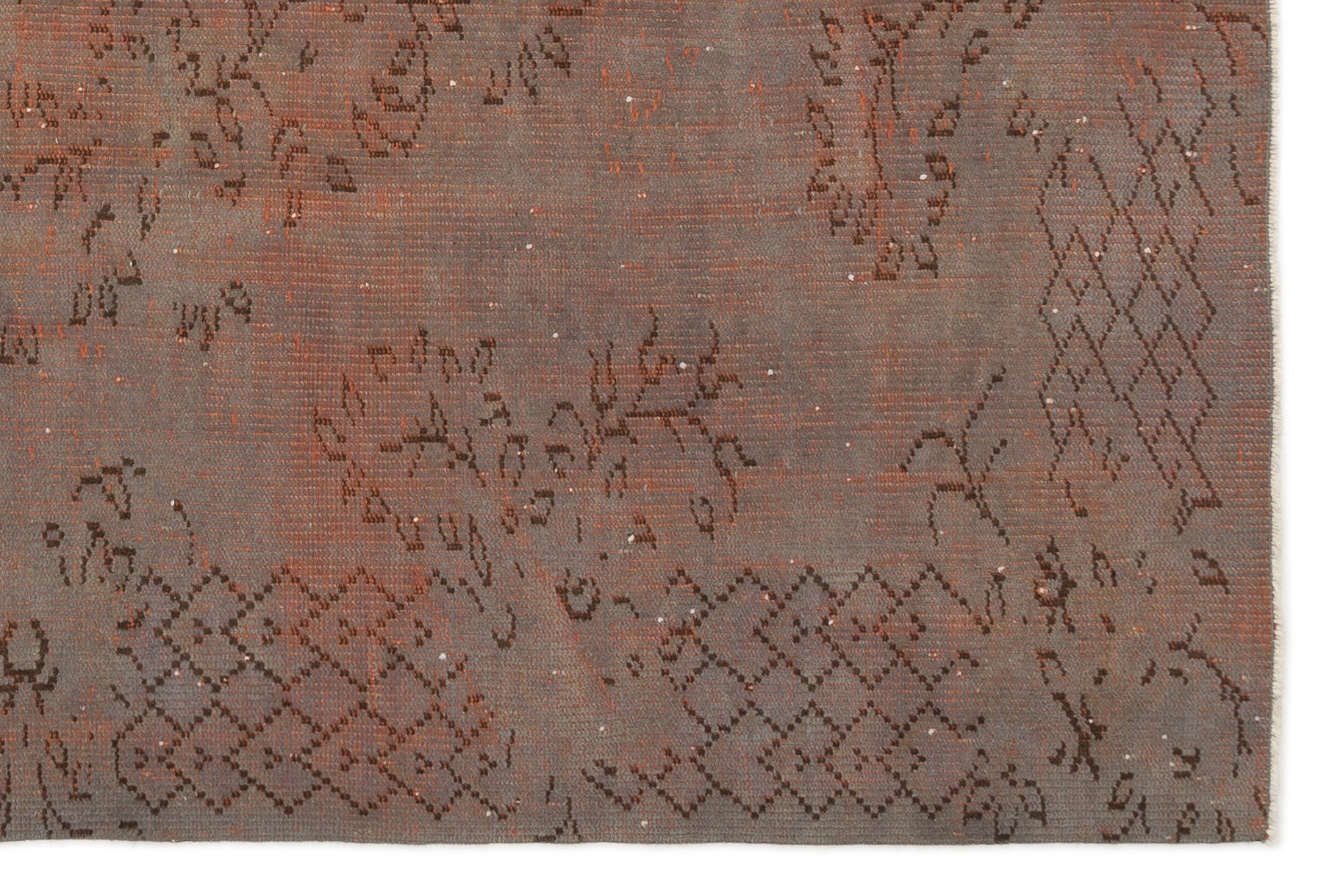 Atina Brown Vintage Wool Handmade Area Rug 5'5" x 8'2"