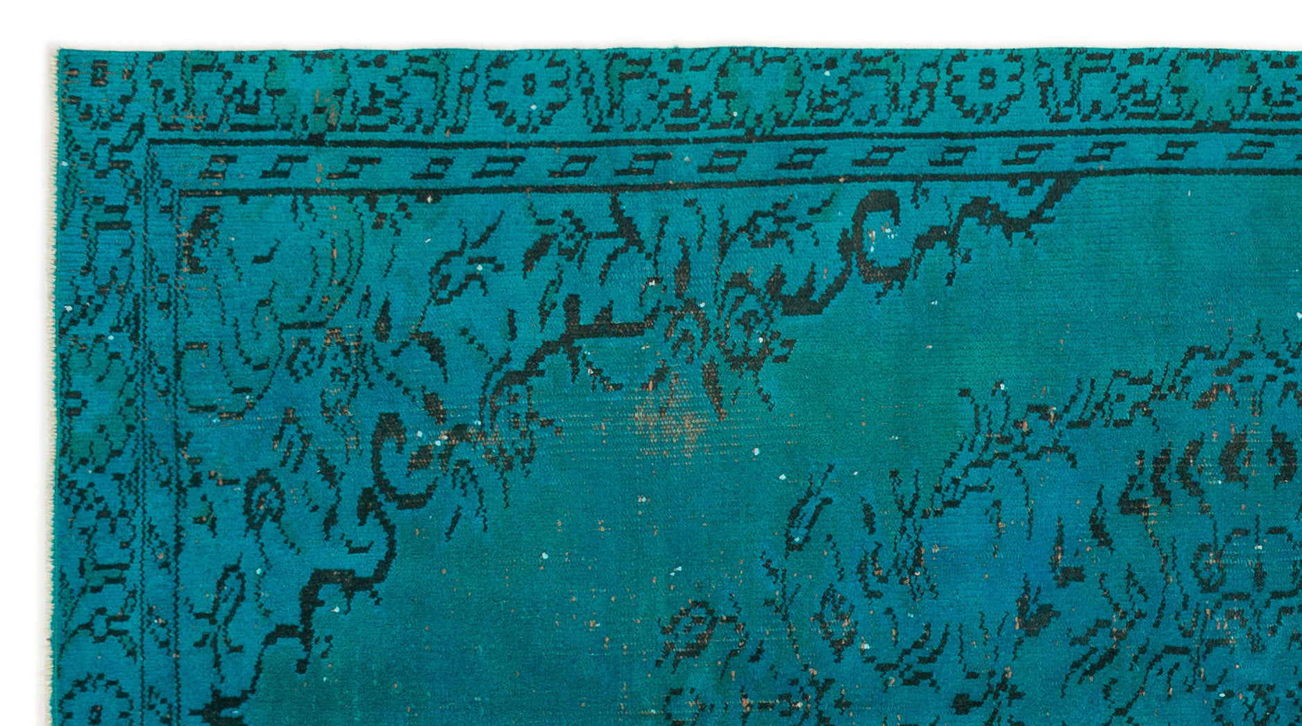 Atina Turquoise Vintage Wool Handmade Area Rug 4'8" x 8'6"