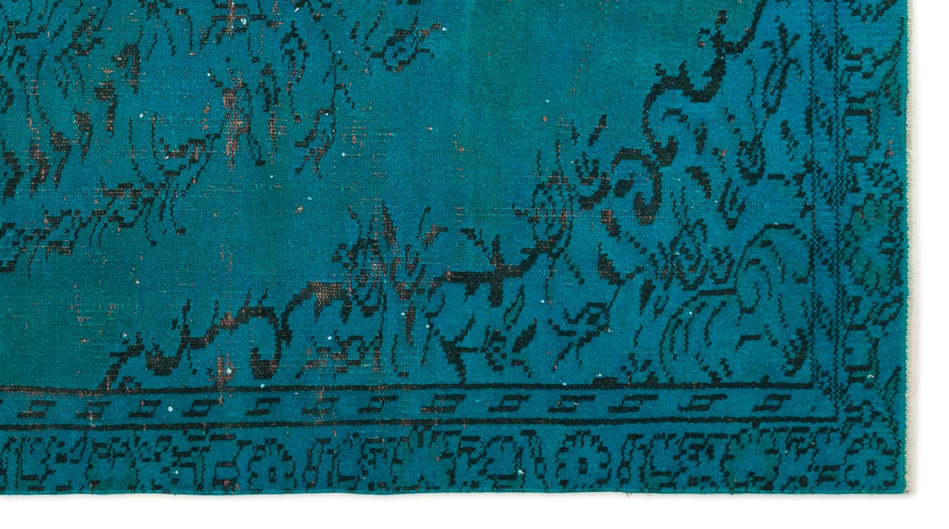 Atina Turquoise Vintage Wool Handmade Area Rug 4'8" x 8'6"
