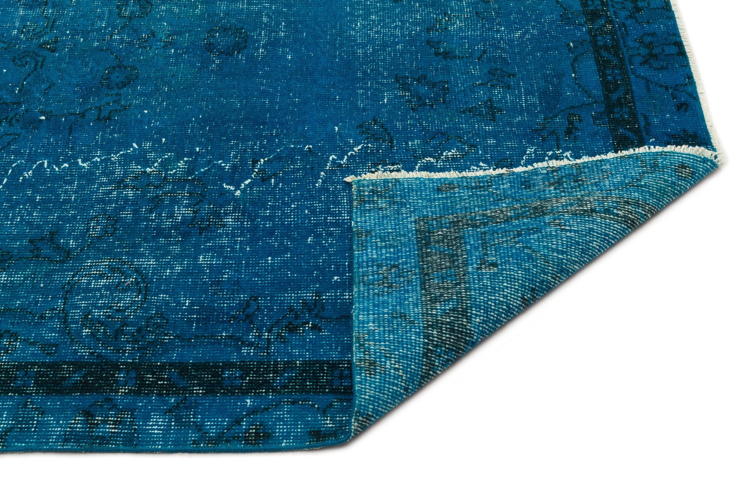 Atina Turquoise Vintage Wool Handmade Area Rug 4'9" x 8'2"