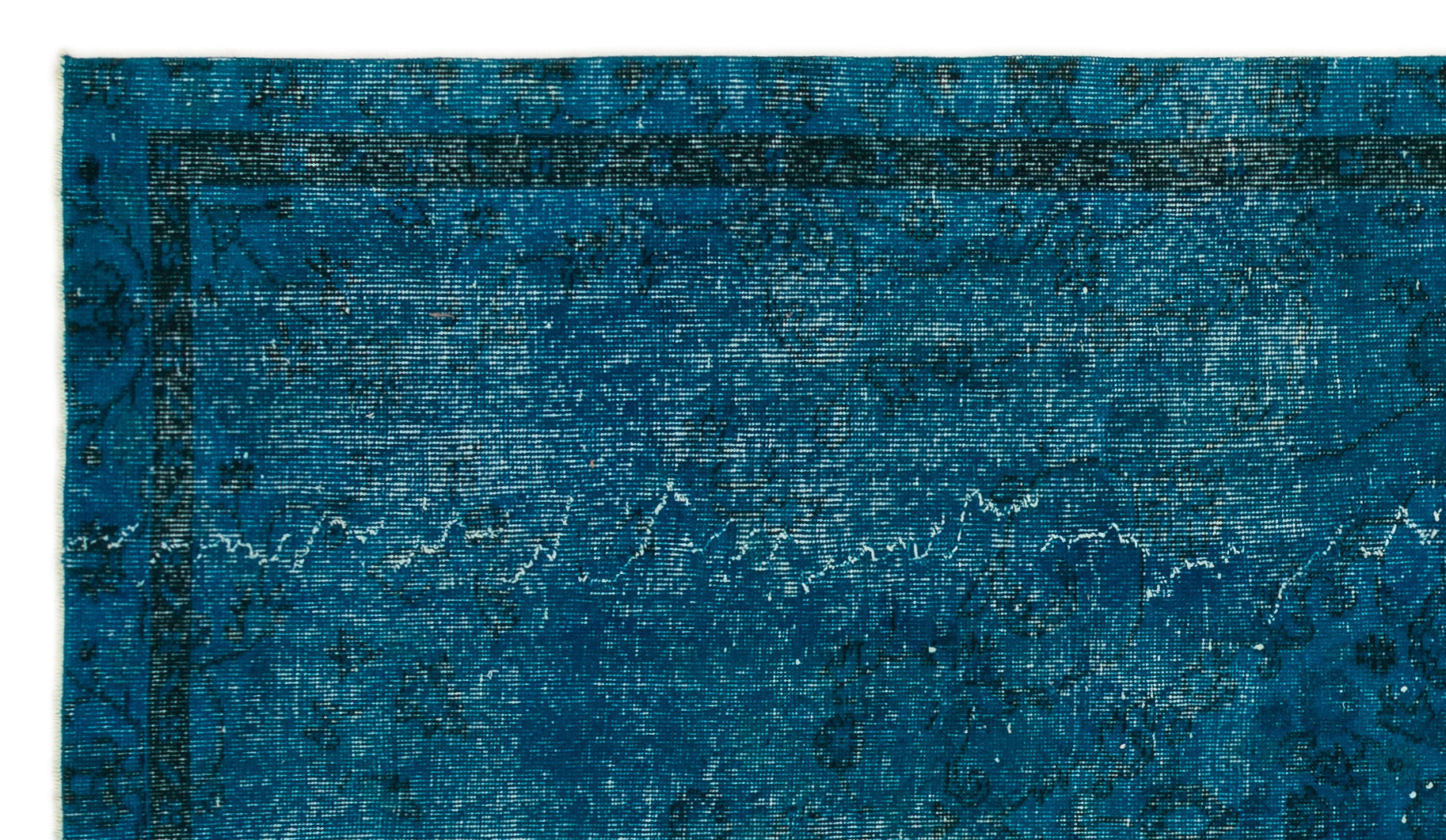 Atina Turquoise Vintage Wool Handmade Area Rug 4'9" x 8'2"
