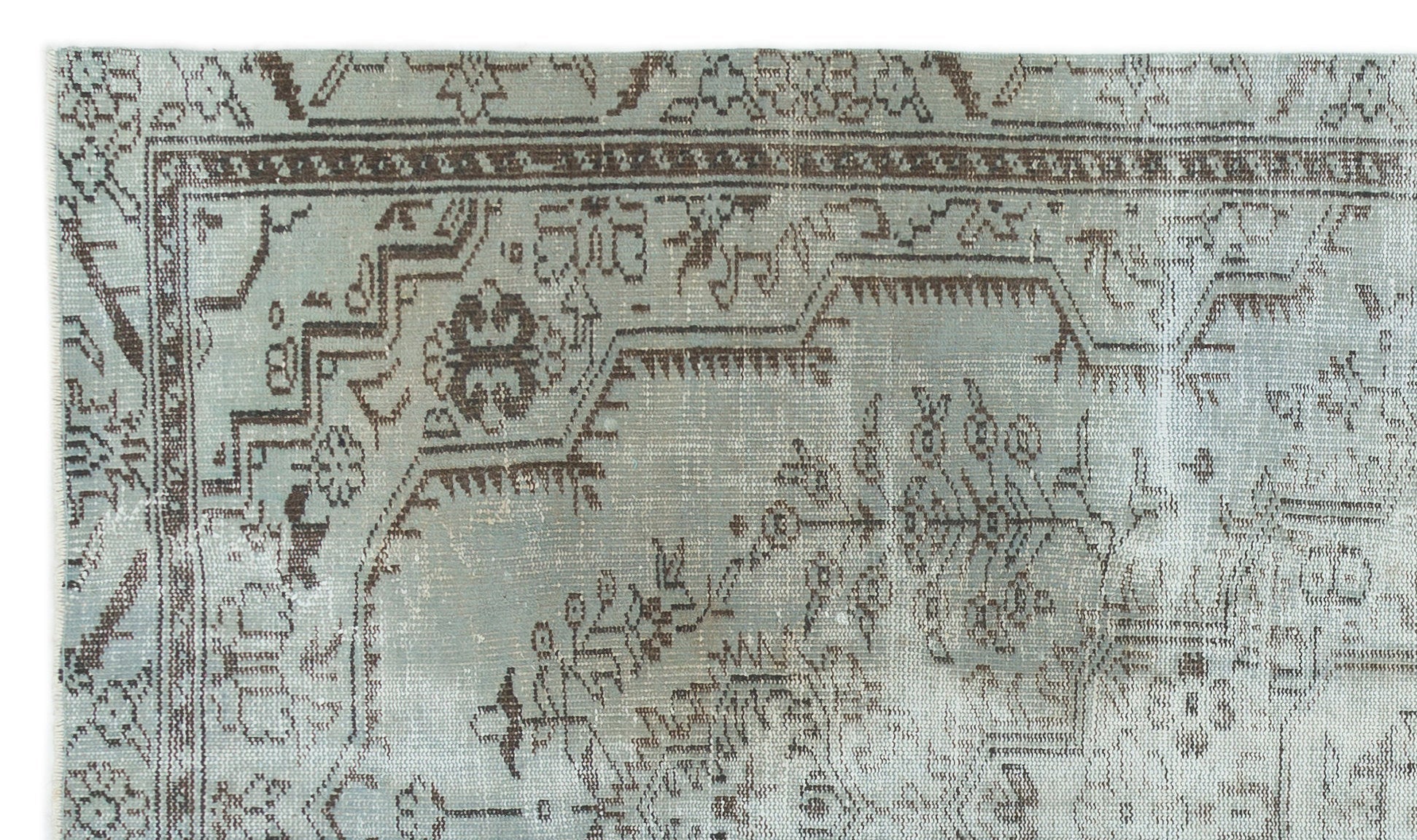 Atina Blue Vintage Wool Handmade Area Rug 5'7" x 8'3"