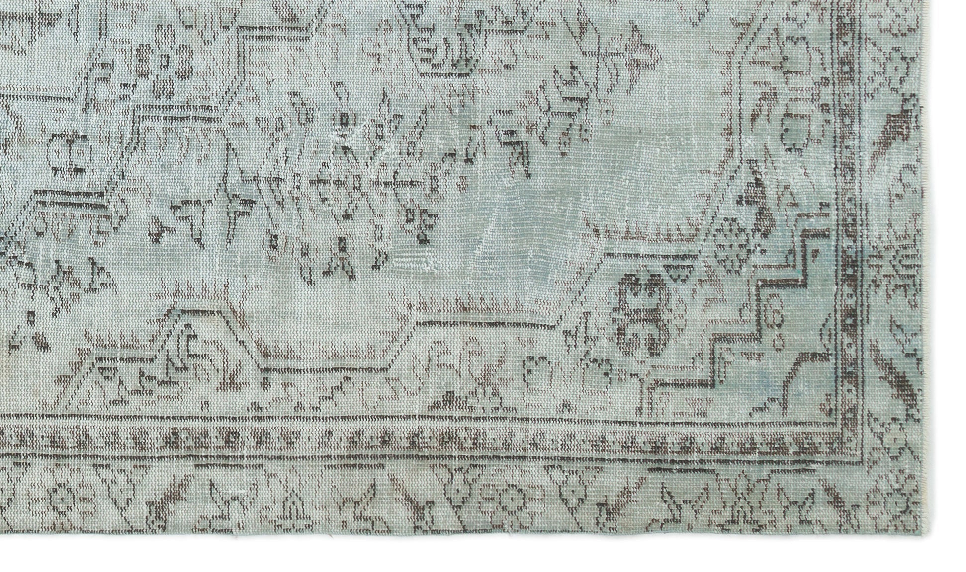 Atina Blue Vintage Wool Handmade Area Rug 5'7" x 8'3"