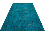 Atina Turquoise Vintage Wool Handmade Area Rug 5'5" x 9'6"
