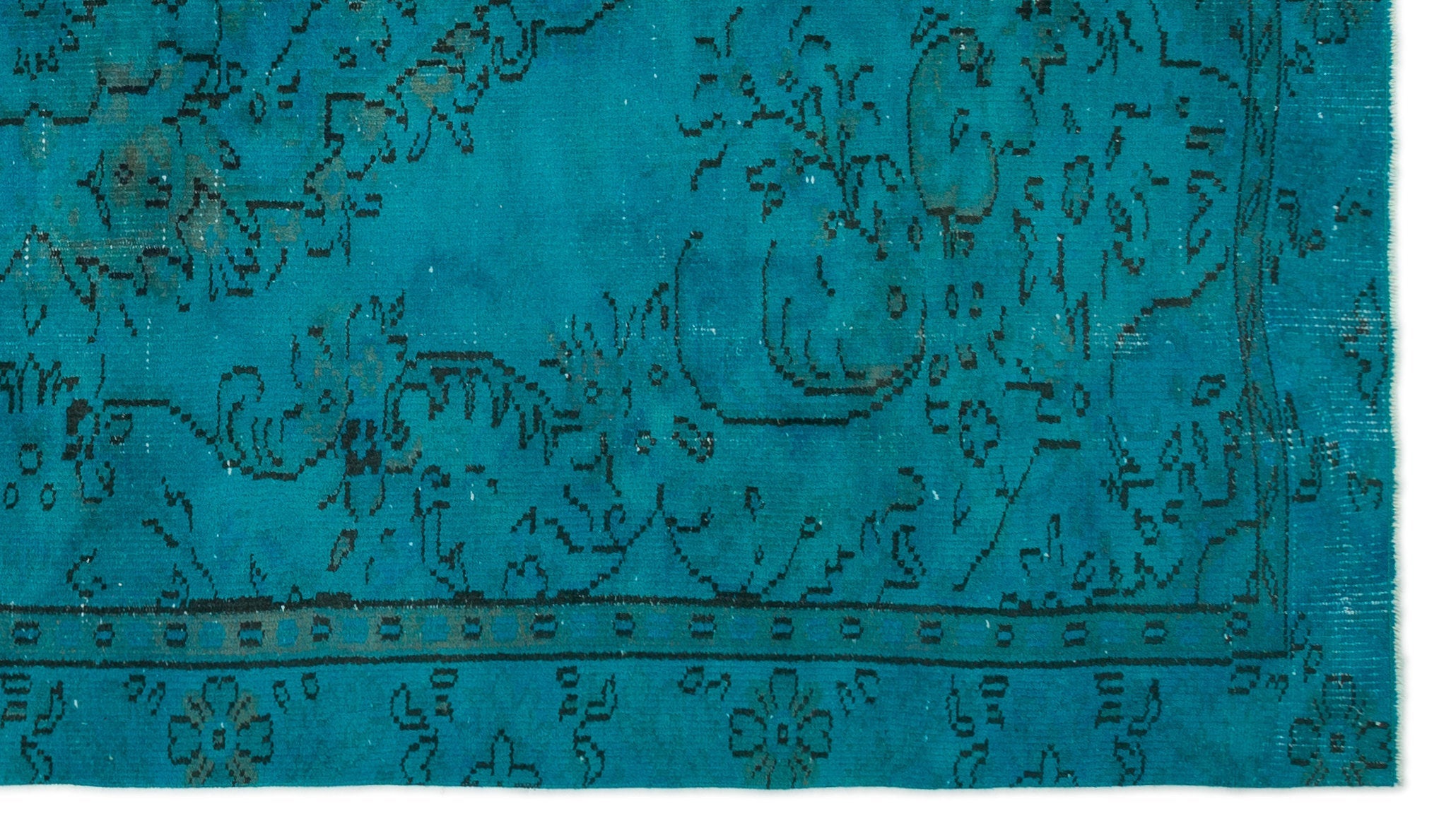 Atina Turquoise Vintage Wool Handmade Area Rug 5'5" x 9'6"