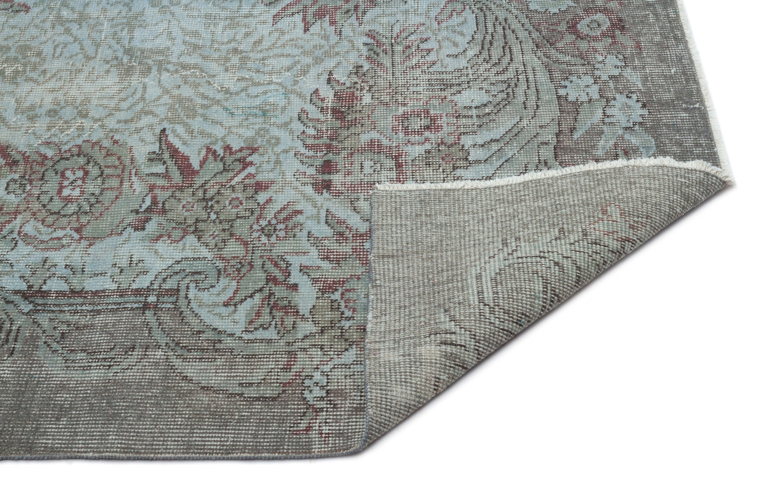 Atina Blue Vintage Wool Handmade Area Rug 5'7" x 9'1"