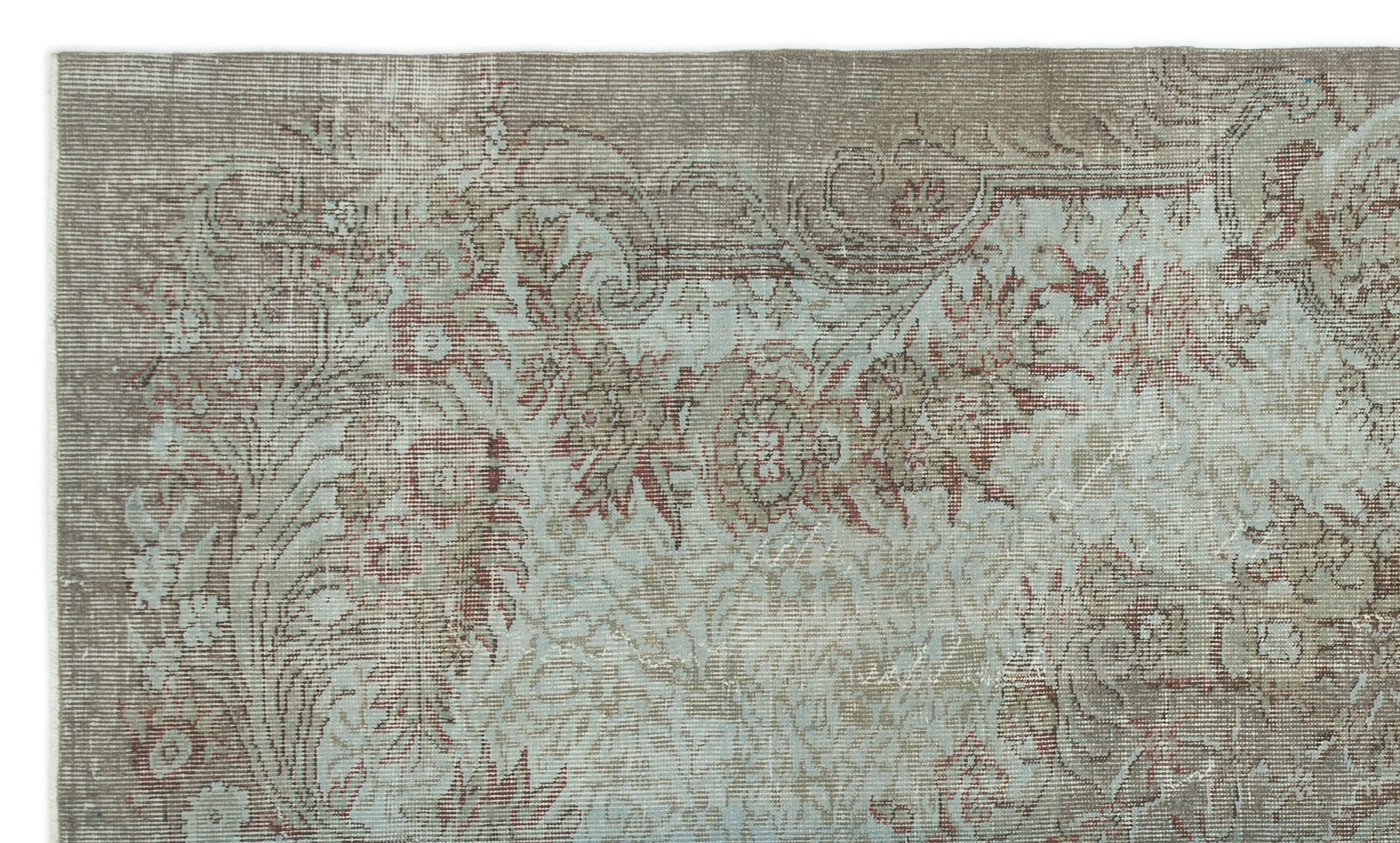 Atina Blue Vintage Wool Handmade Area Rug 5'7" x 9'1"